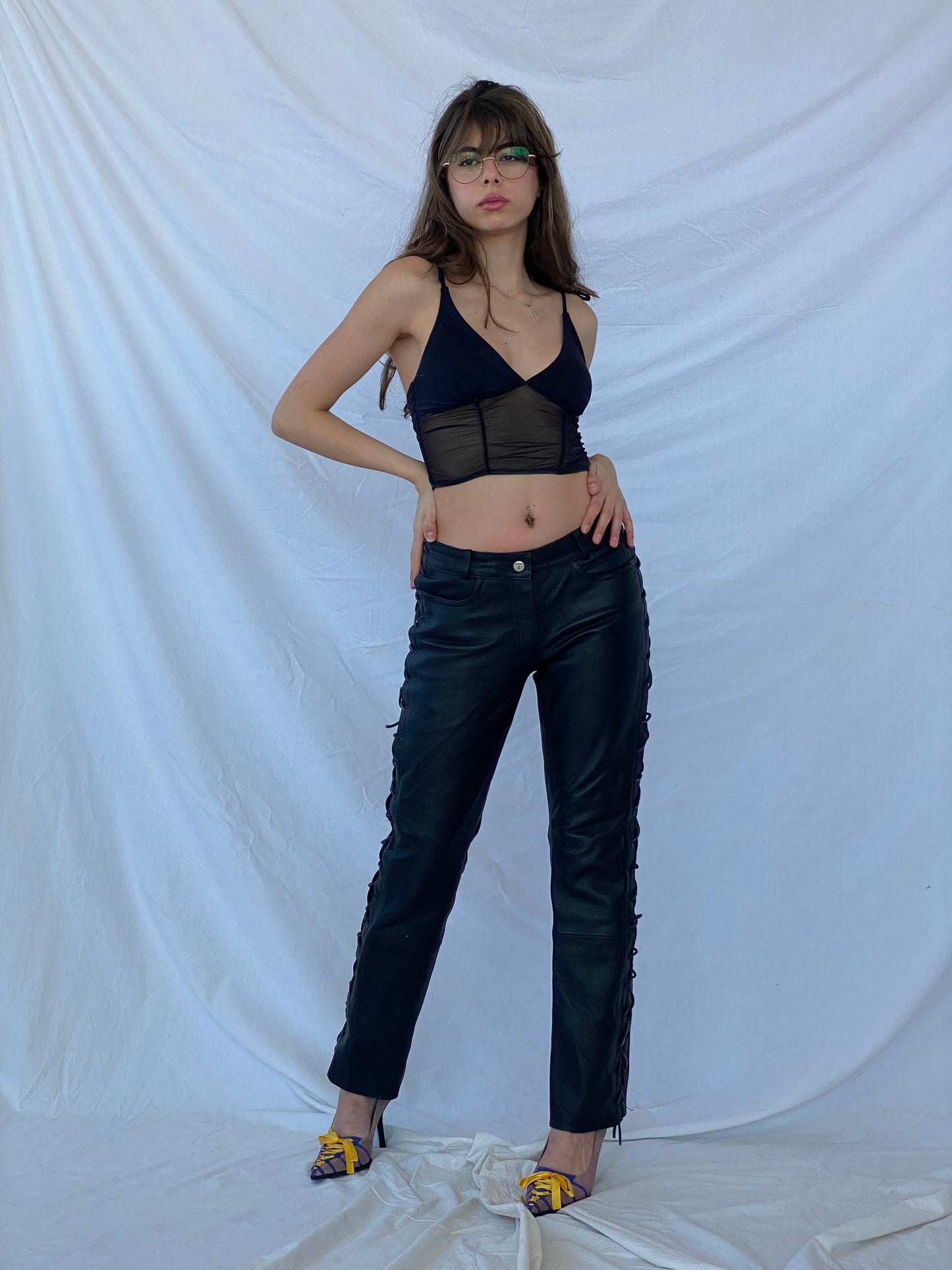 HIGHWAY1 Bikers Genuine Leather Pants - Balagan Vintage Leather Pants black leather, genuine leather, leather pants