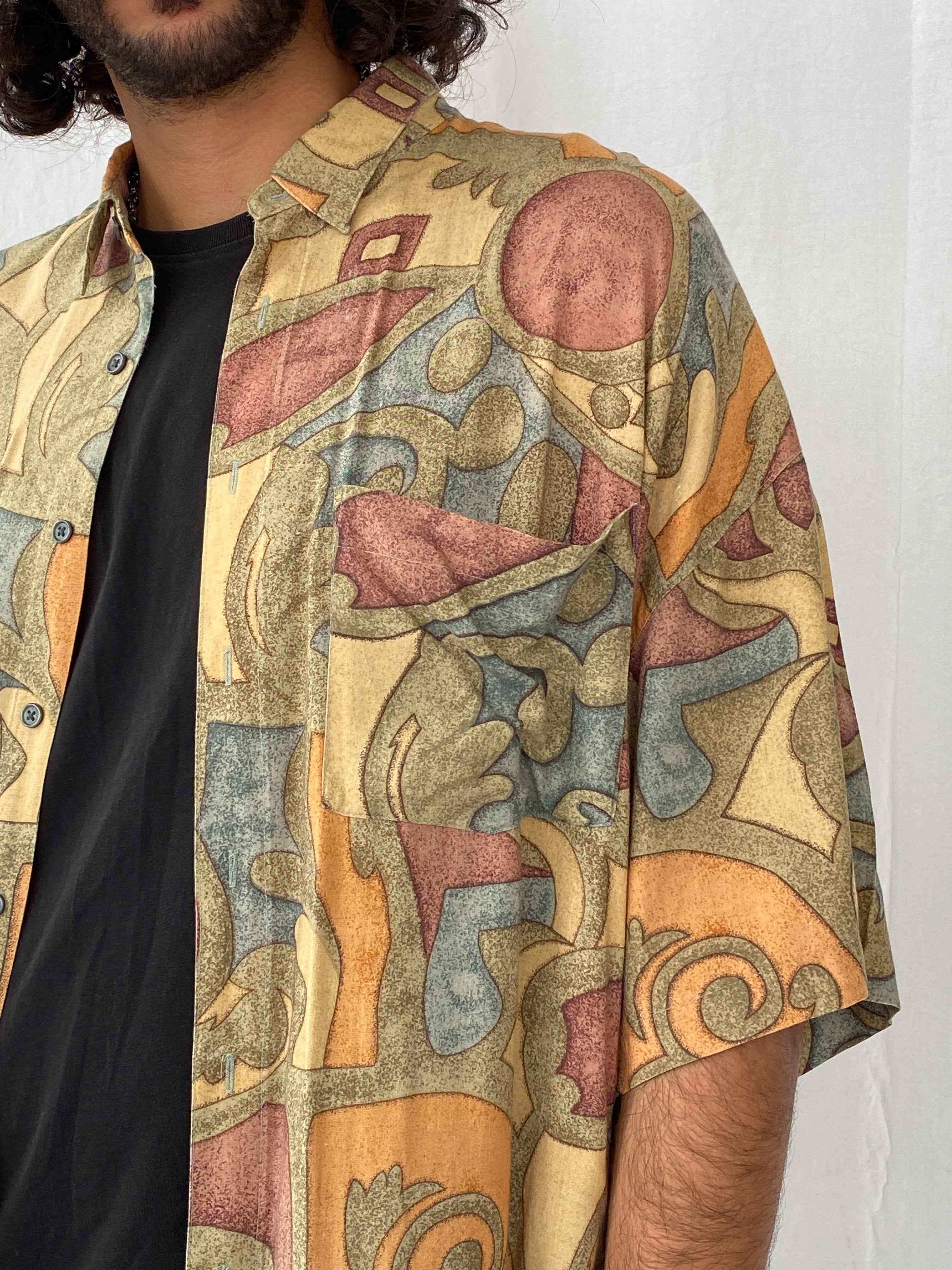 Vintage Chimaré Printed Shirt - Balagan Vintage Half Sleeve Shirt 90s, half sleeve shirt, men, printed shirt