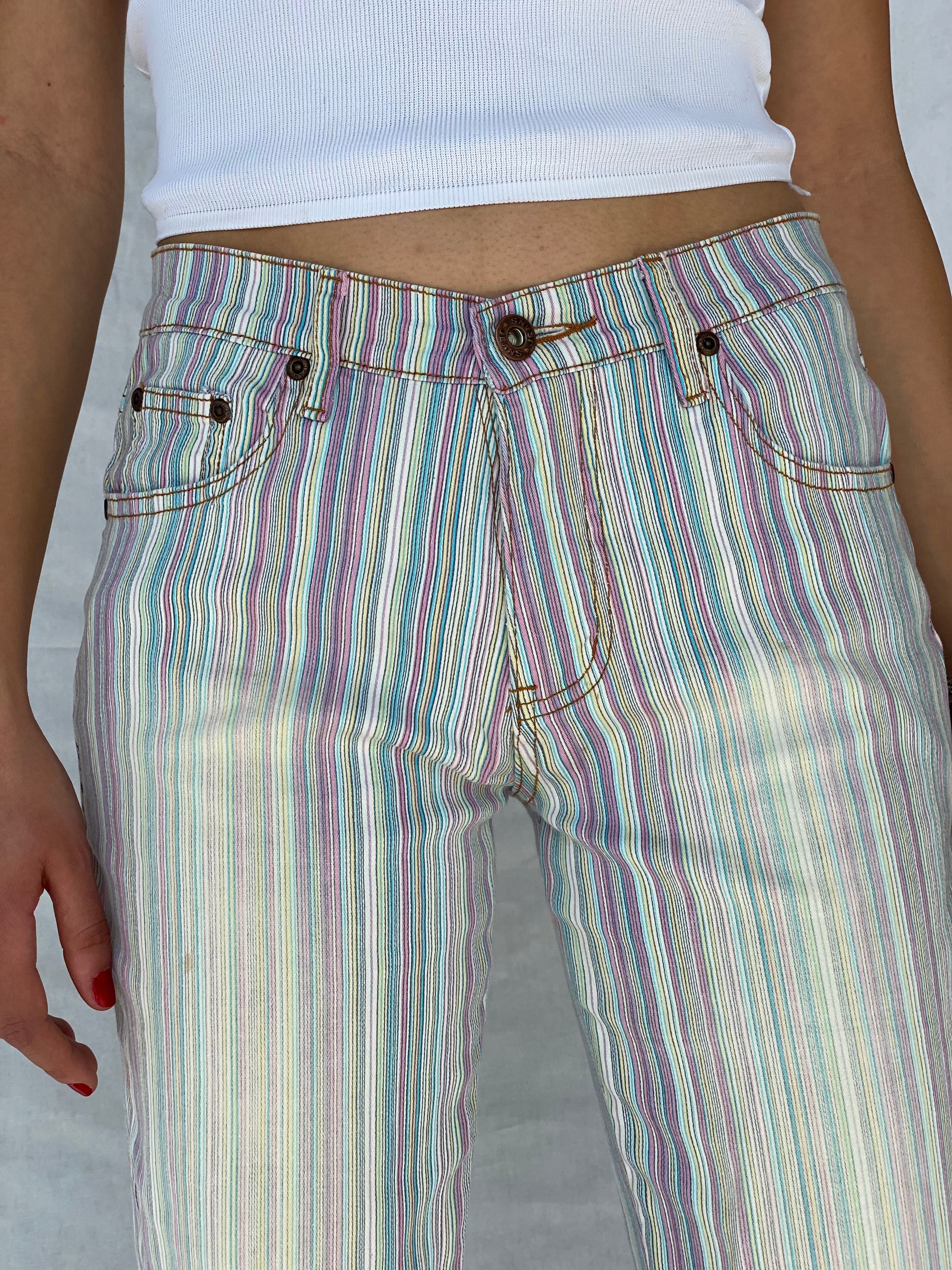 Vintage Y2K Six Jeans - Balagan Vintage Low Rise Jeans 00s, jeans, low rise, low rise jeans, striped, y2k