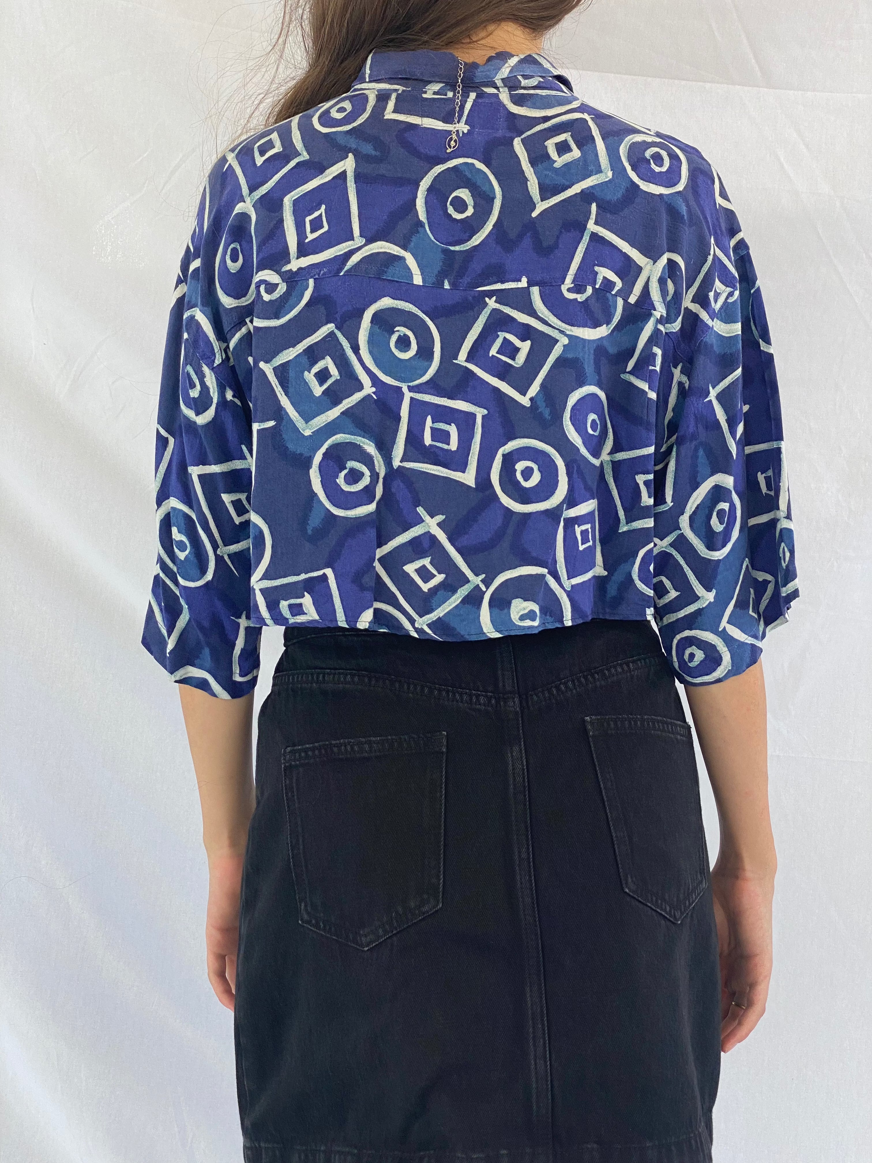 Vintage SHAH~SAFARI Reworked Cropped Shirt