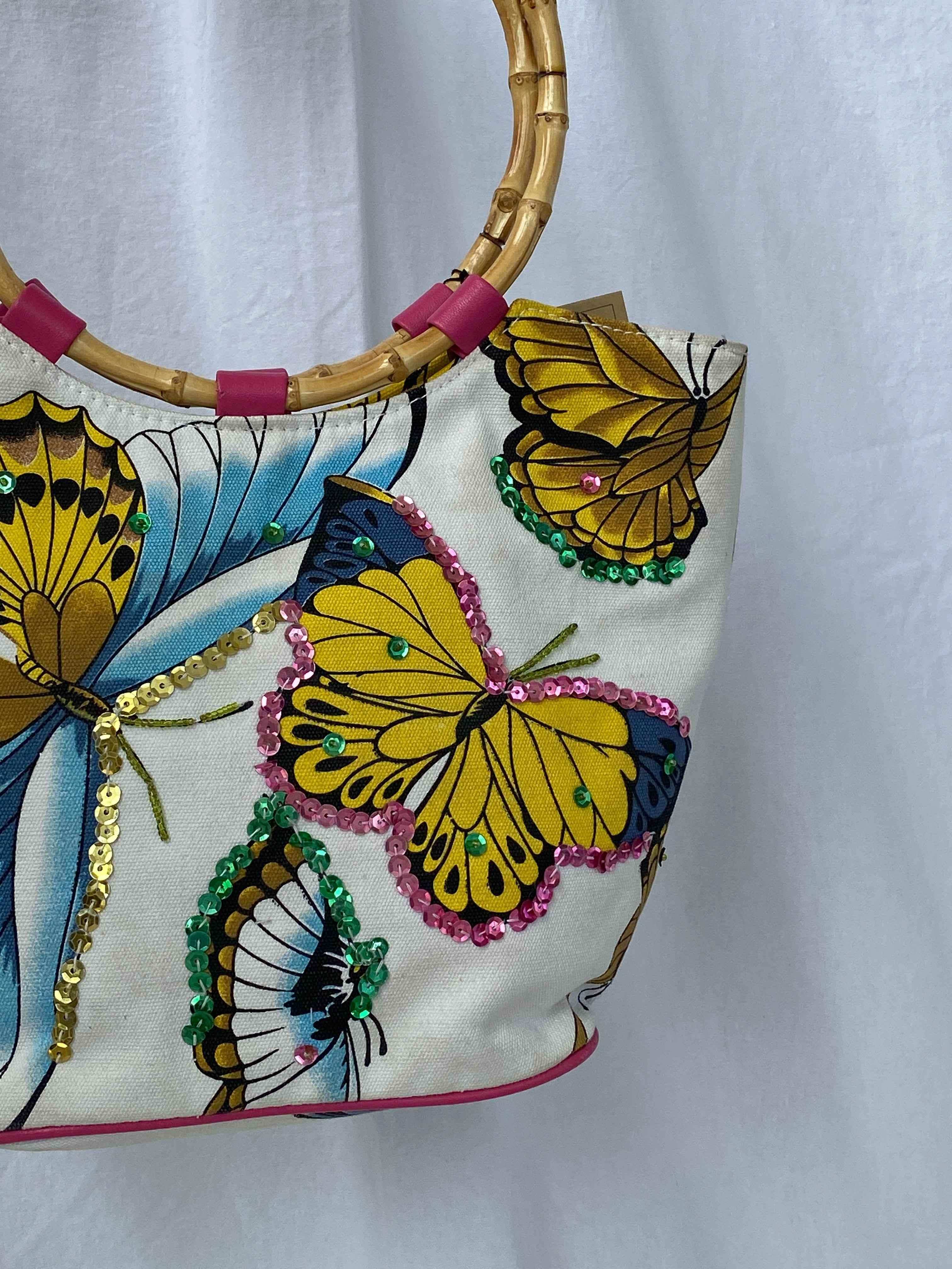 Amazon.com - Moslion Butterfly Bags Watercolor Animal Bird Magical Fantasy  Butterflies Canvas Handbag Reusable Shopping Bags Casual Shoulder Tote Bag  for Women 15x16 Inch Purple Black