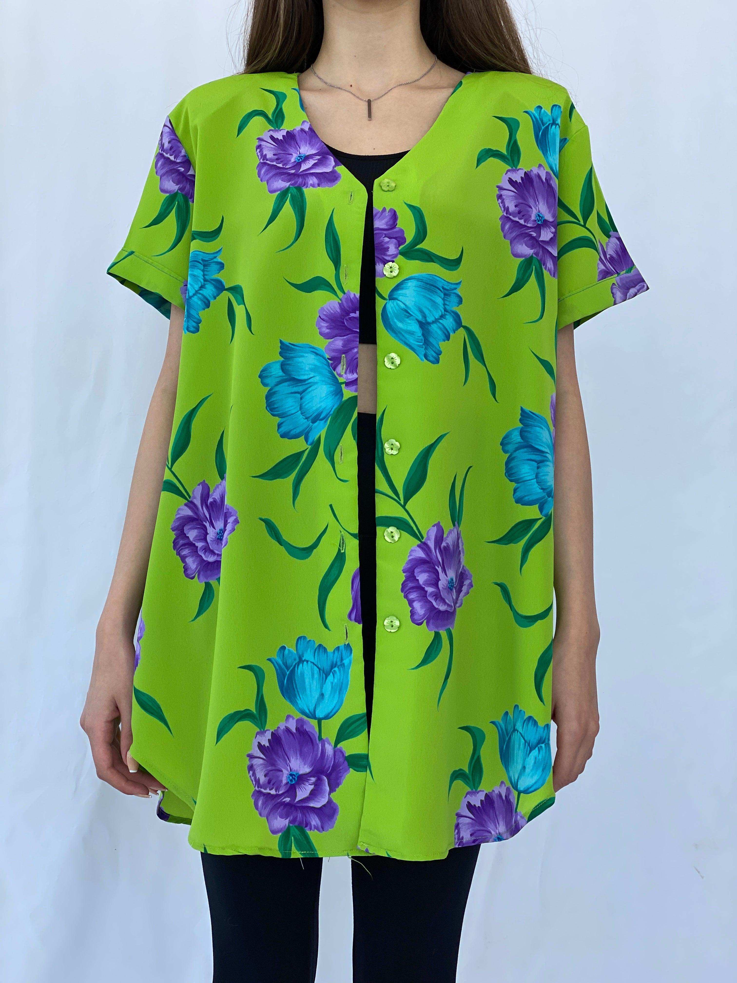 Vintage CERVELLE Shirt - Balagan Vintage Half Sleeve Shirt floral, floral shirt, Mira