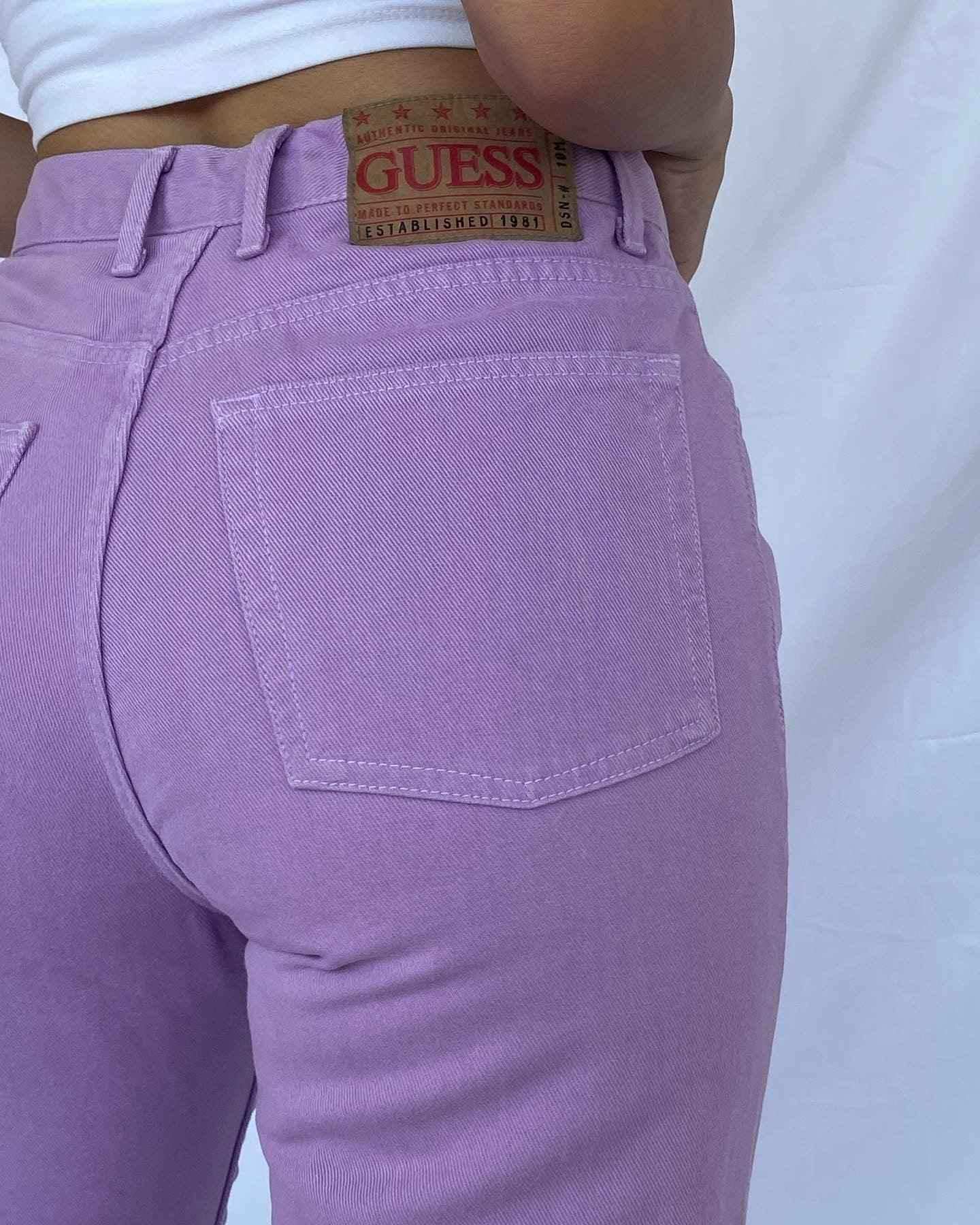 GUESS Lilac Jeans - Balagan Vintage Jeans guess, guess jeans, jeans, lilac, lilac jeans, straight cut jeans, vintage, women, women jeans