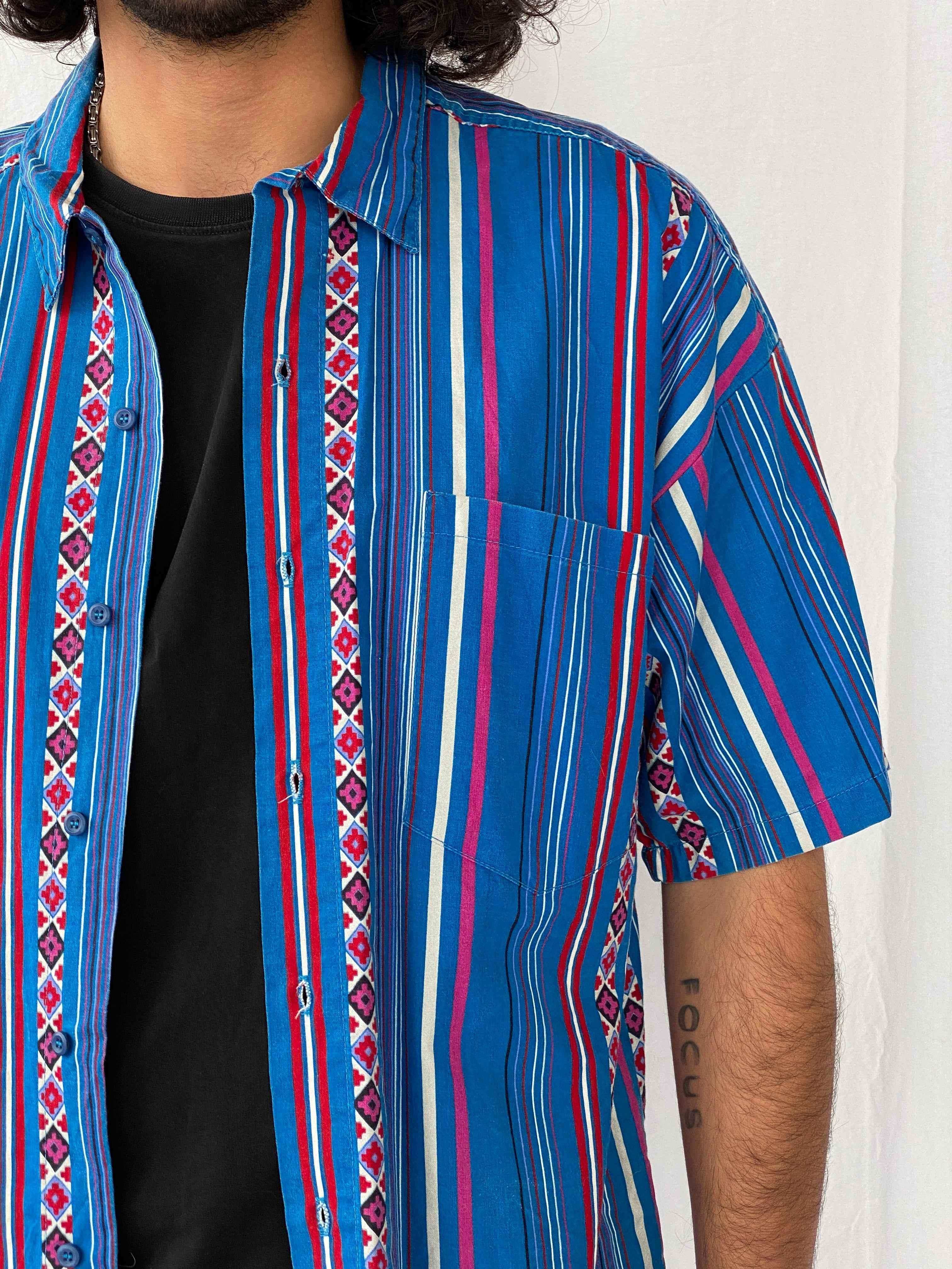 Vintage Frank Printed Shirt - Balagan Vintage Half Sleeve Shirt 90s, half sleeve shirt, men