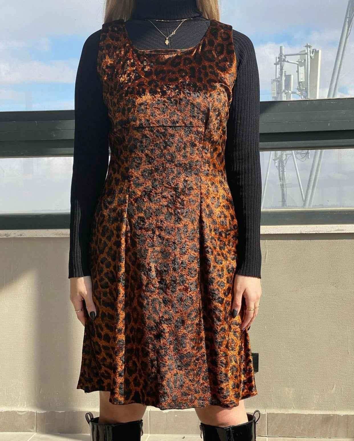 Vintage Emanuelle Colección Designer Dress - Balagan Vintage Velvet Dress 00s, animal print, dress, streetwear, velvet, velvet dress, vintage, vintage dress, winter, women, women dress