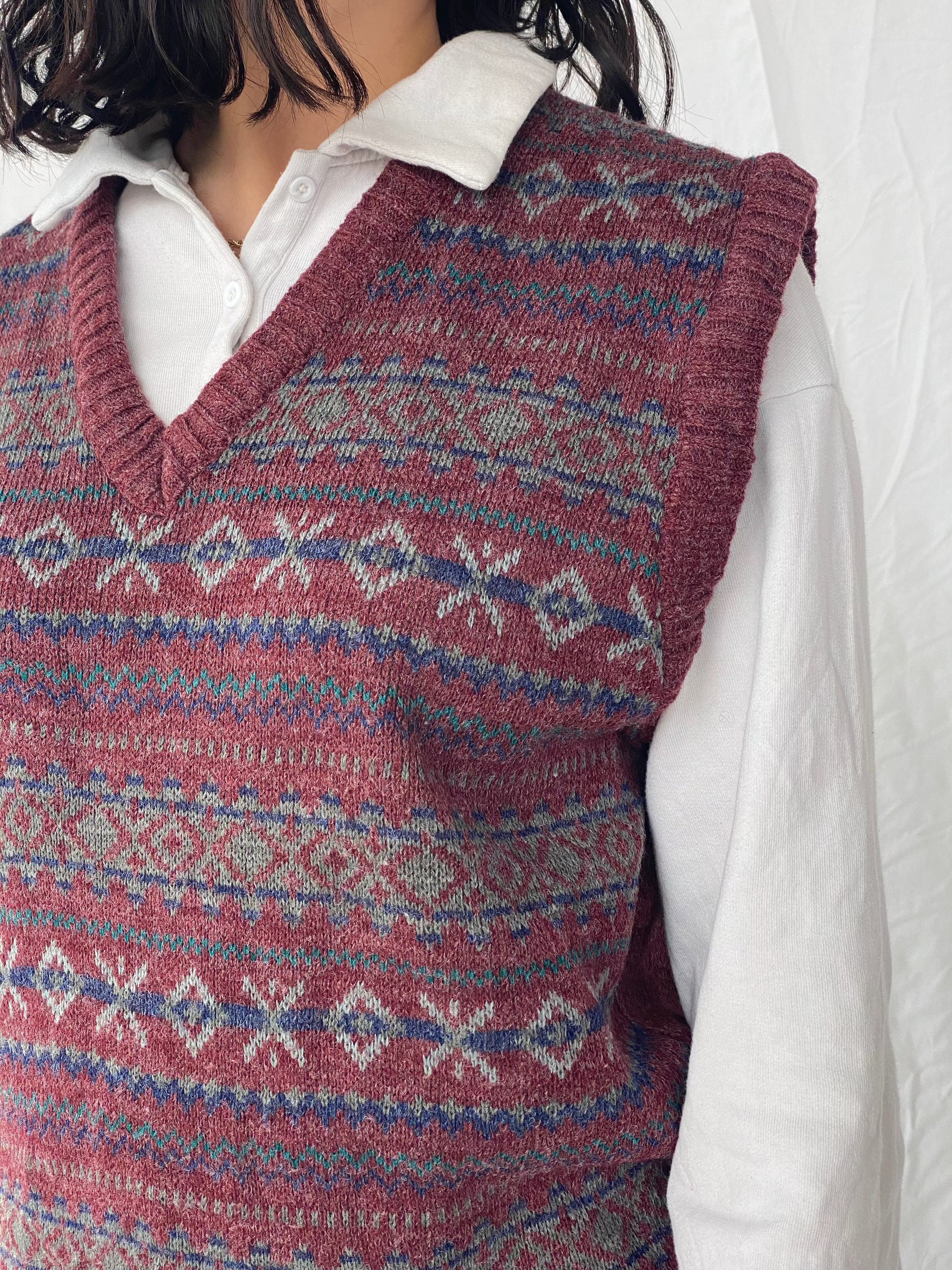 Vintage Van Heusen Sweater Vest - Balagan Vintage Vest 90s, knit, knitted, vest, vintage