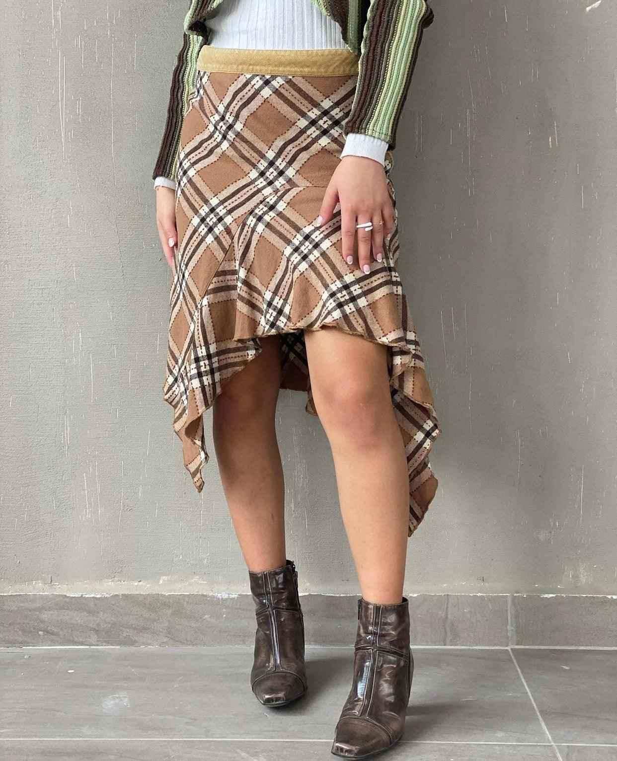 Womens plaid hotsell wrap skirt