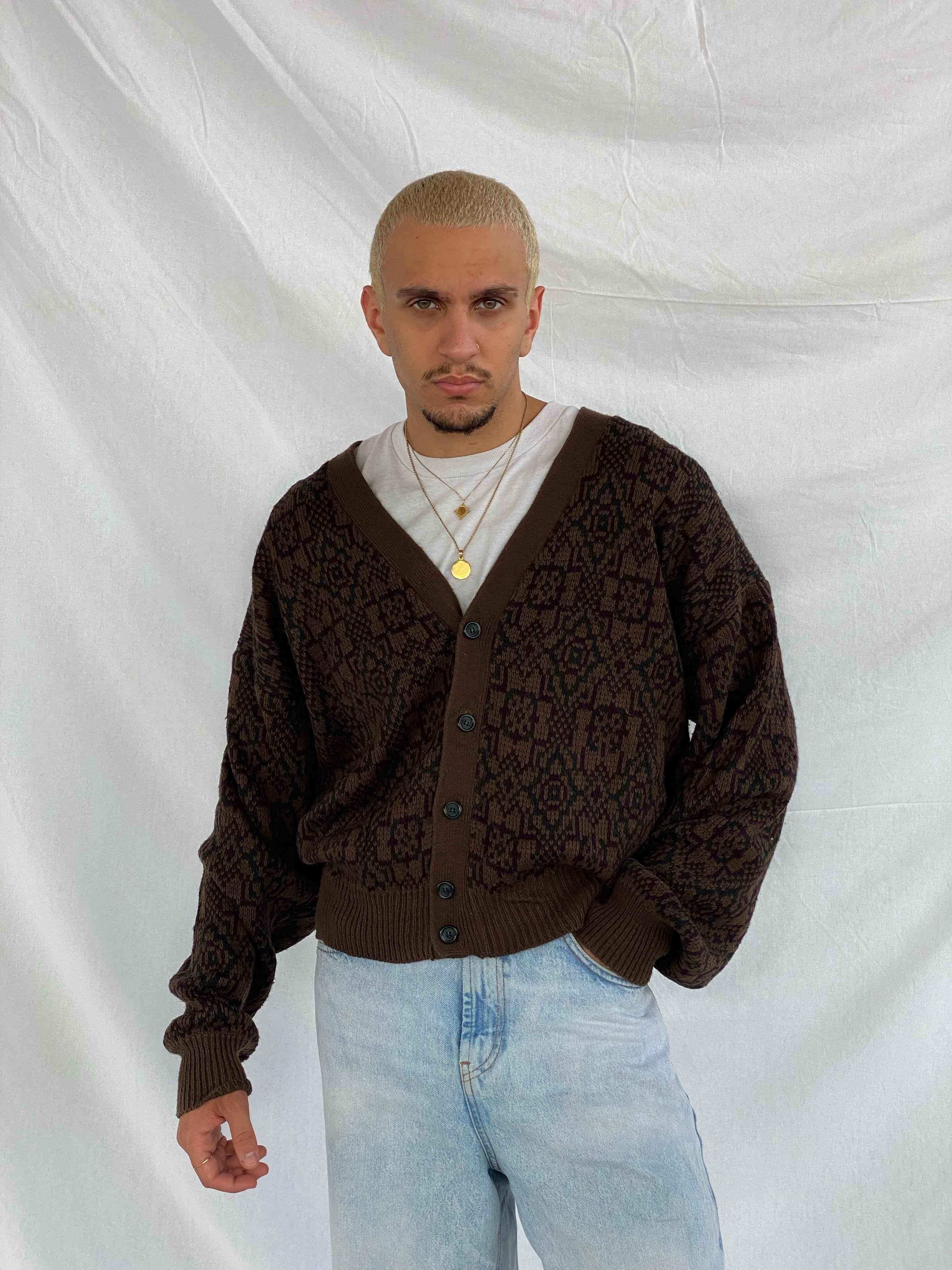 Vintage 90s Blair Knitted Cardigan Sweater - Balagan Vintage Sweater 90s, knitted, knitted cardigan, knitted sweater, men, streetwear, vintage, vintage sweater, winter