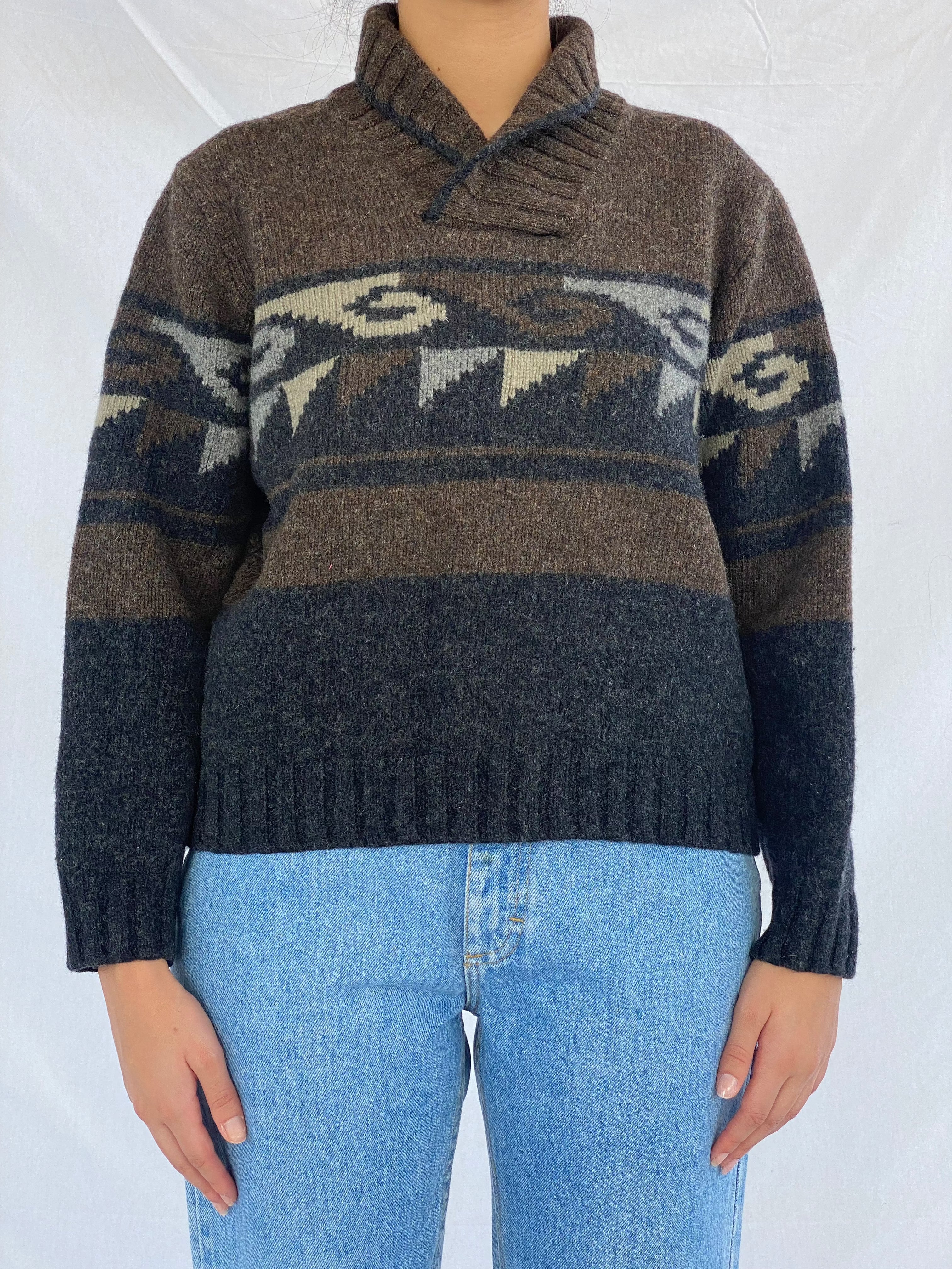 Vintage United Colors of Benetton Sweater - Balagan Vintage Sweater knitted sweater, oversized sweater, printed sweater, vintage sweater, winter