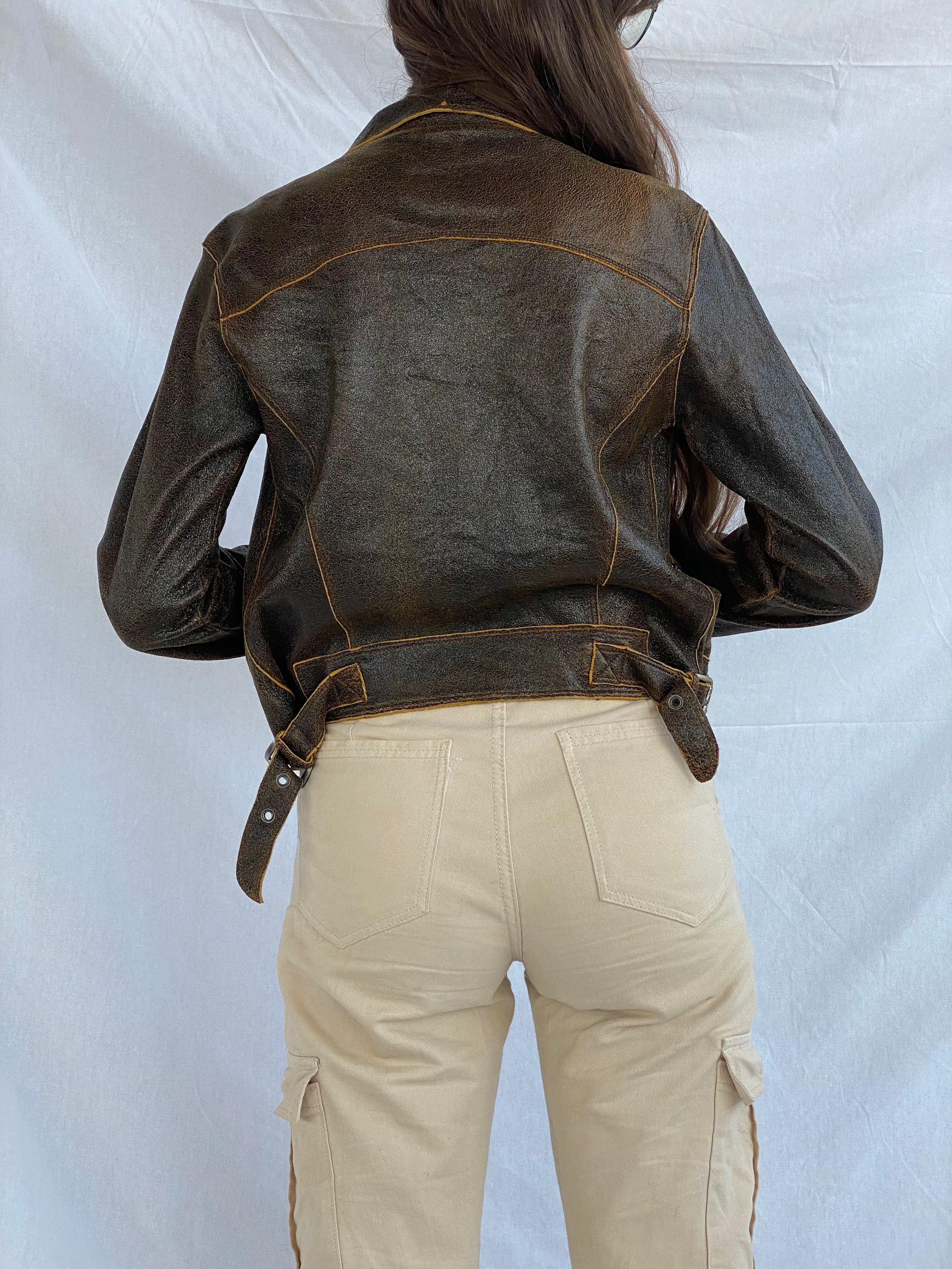 00s Cécilia Bilanci Genuine Napa Leather Designer Jacket - Balagan Vintage Leather Jacket 00s, 90s, brown leather, genuine leather, genuine leather jacket, leather, leather jacket, outerwear, vintage, vintage jacket, winter, women