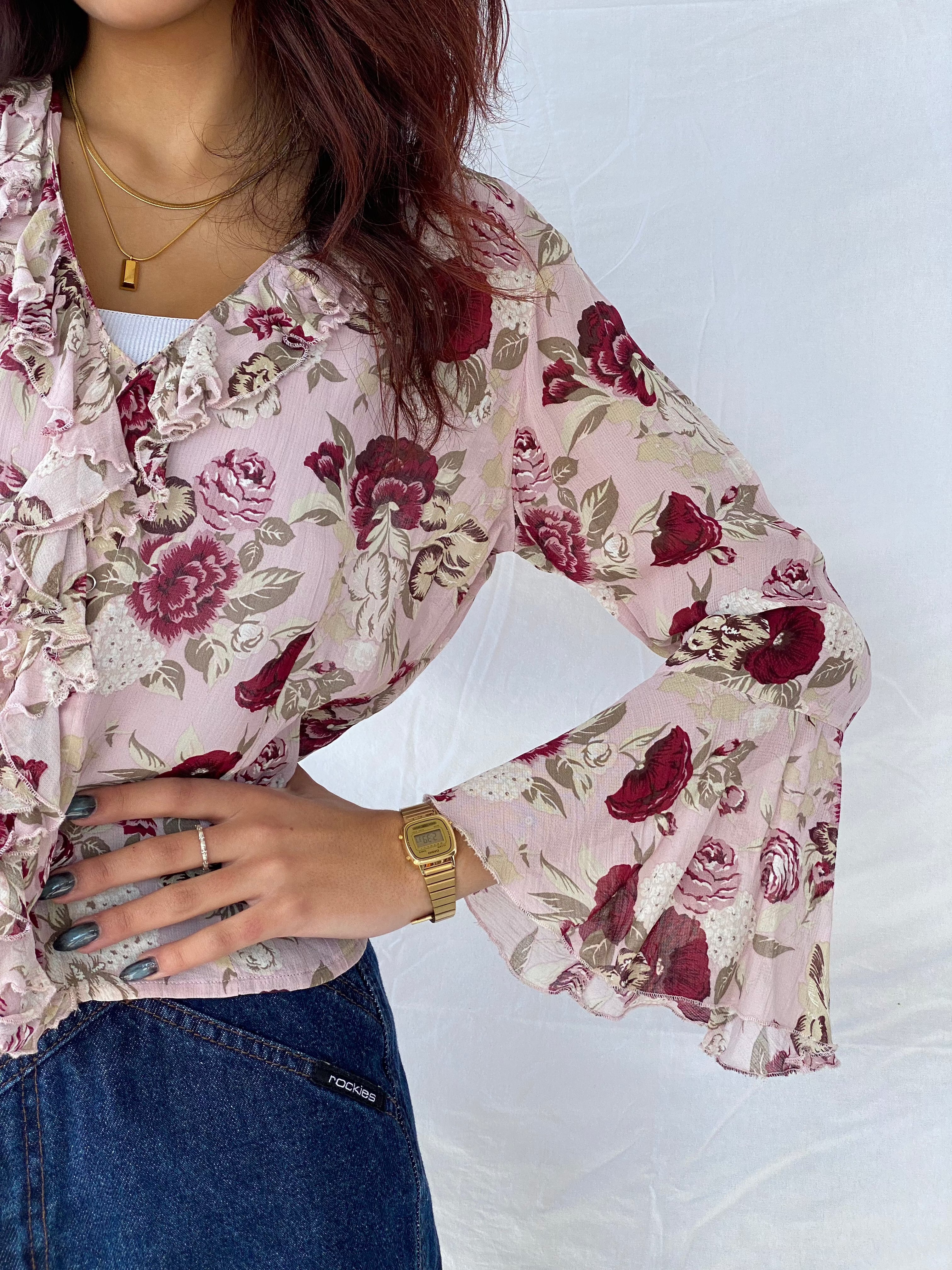 XX BY MEXX Floral Sheer Shirt - Balagan Vintage Sheer Shirt floral, floral mesh, sheer, sheer shirt