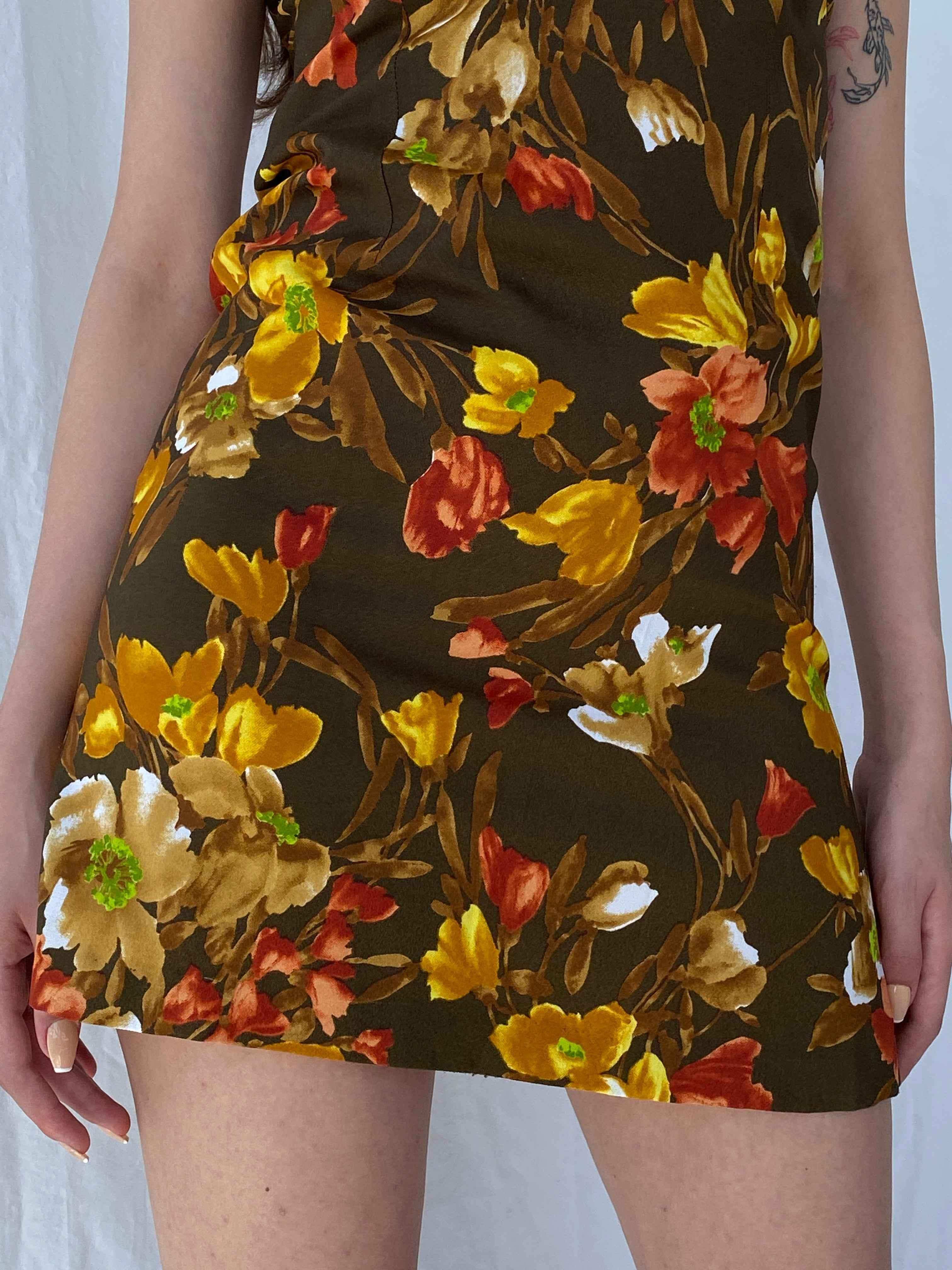 Vintage Handmade Floral Dress - Balagan Vintage Mini Dress 90s, floral, floral dress, Mira