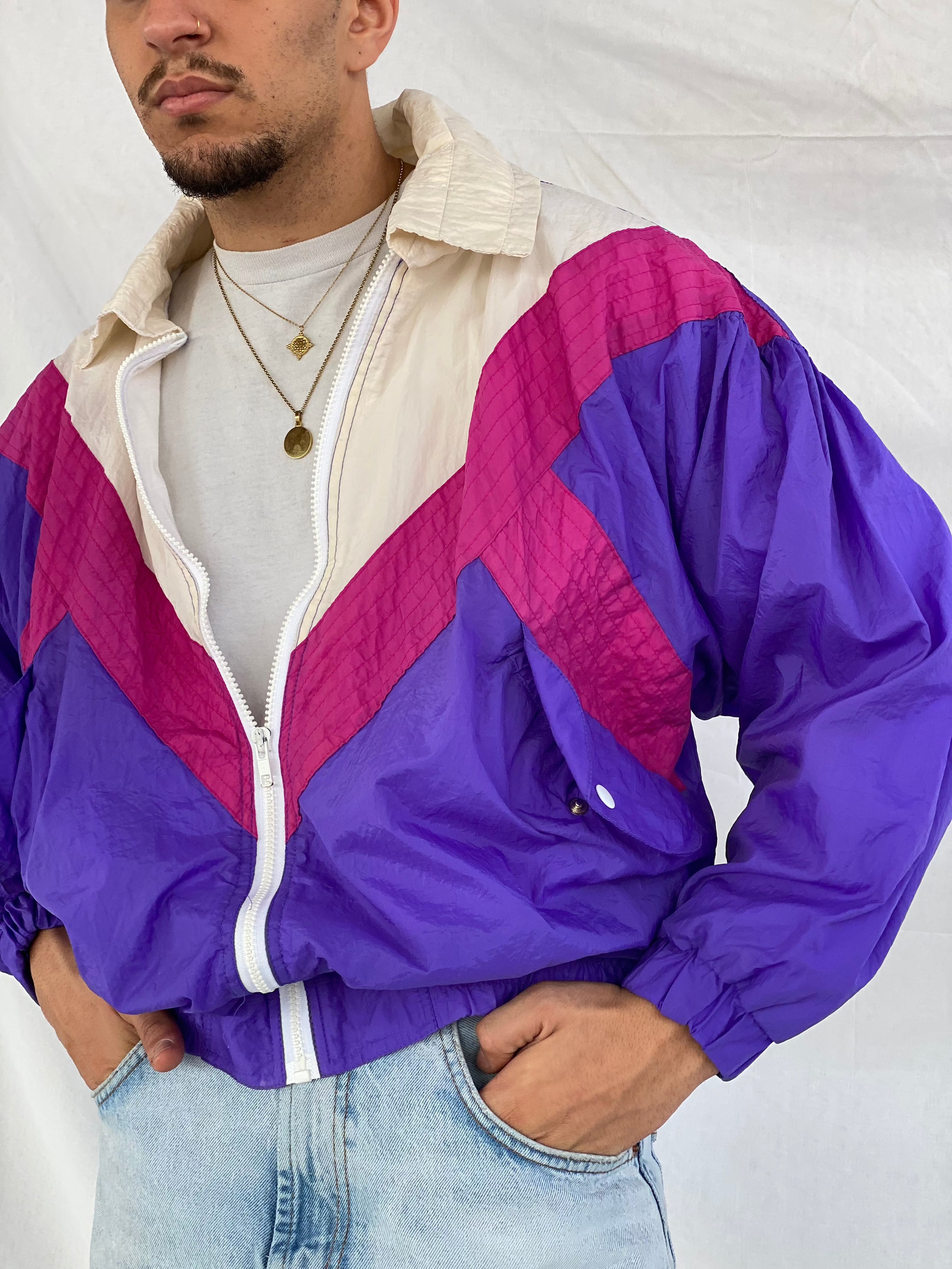 Vintage GITANO ACTIVEWEAR Windbreaker Jacket- 80s windbreaker jacket -  vintage windbreaker jacket