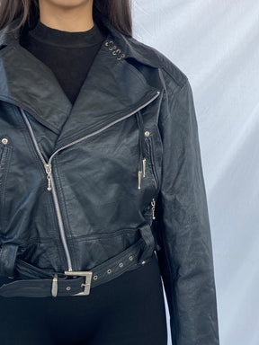 Vintage 80s Patti Pen Genuine Leather Bikers Jacket - Balagan Vintage