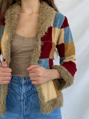 Vintage 90s/Y2K DOLLHOUSE Corduroy Patchwork Jacket - Balagan Vintage