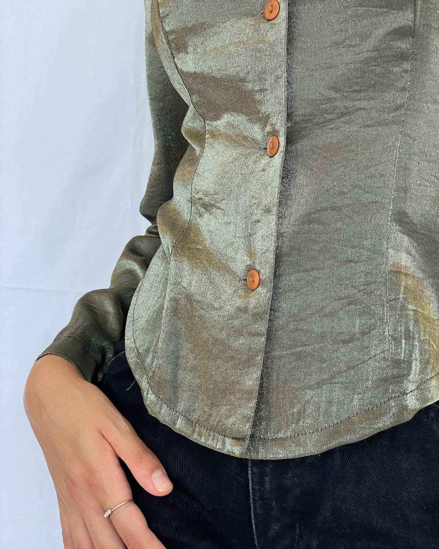 Vintage Hilvana Costoms Metallic Shirt - Balagan Vintage Full Sleeve Shirt full sleeve shirt, metallic shirt, shirt, shirts, women, women shirt