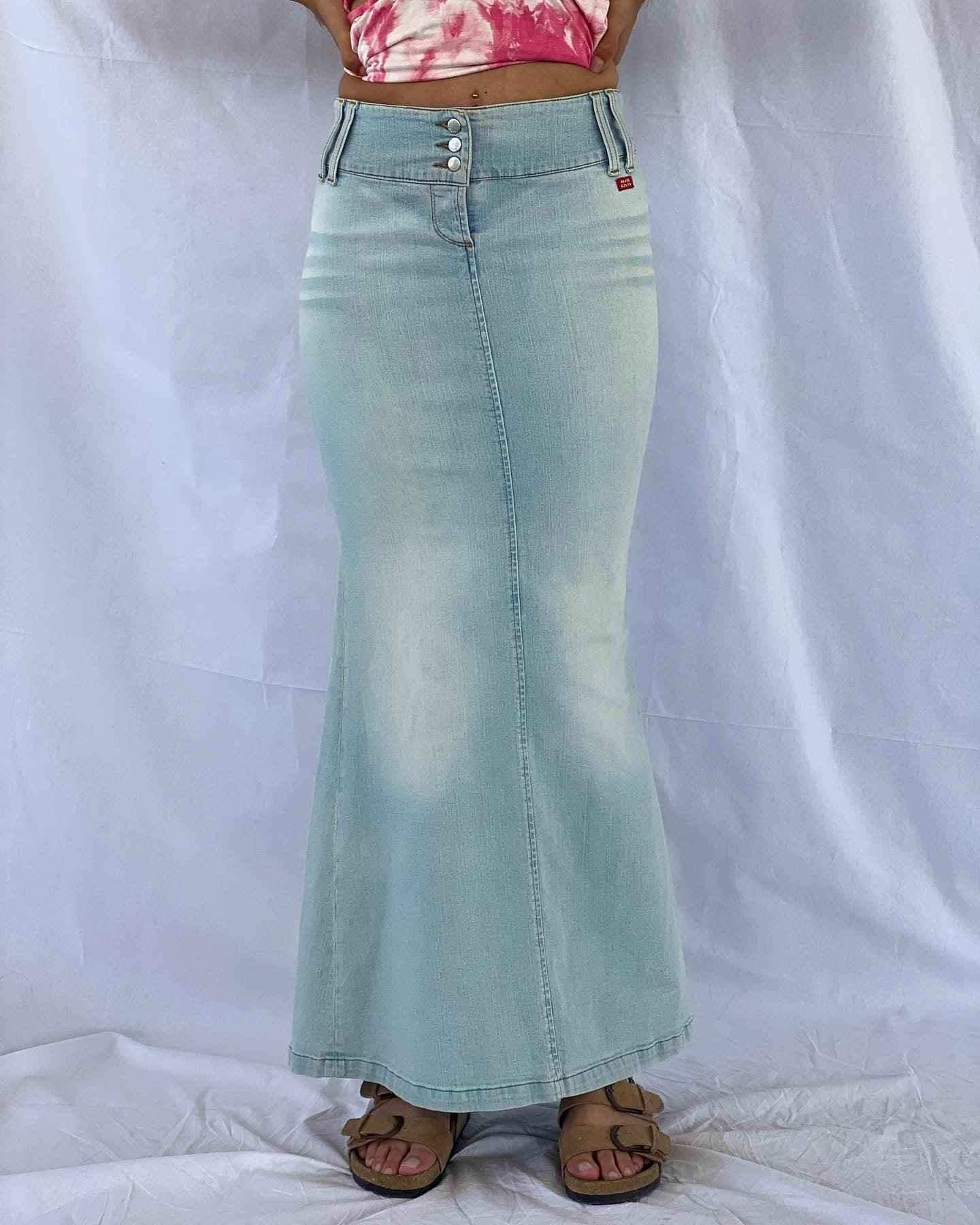 Vintage Miss Sixty Maxi Denim Skirt - Balagan Vintage Maxi Skirt denim skirt, maxi denim skirt, maxi skirt, skirt, streetwear