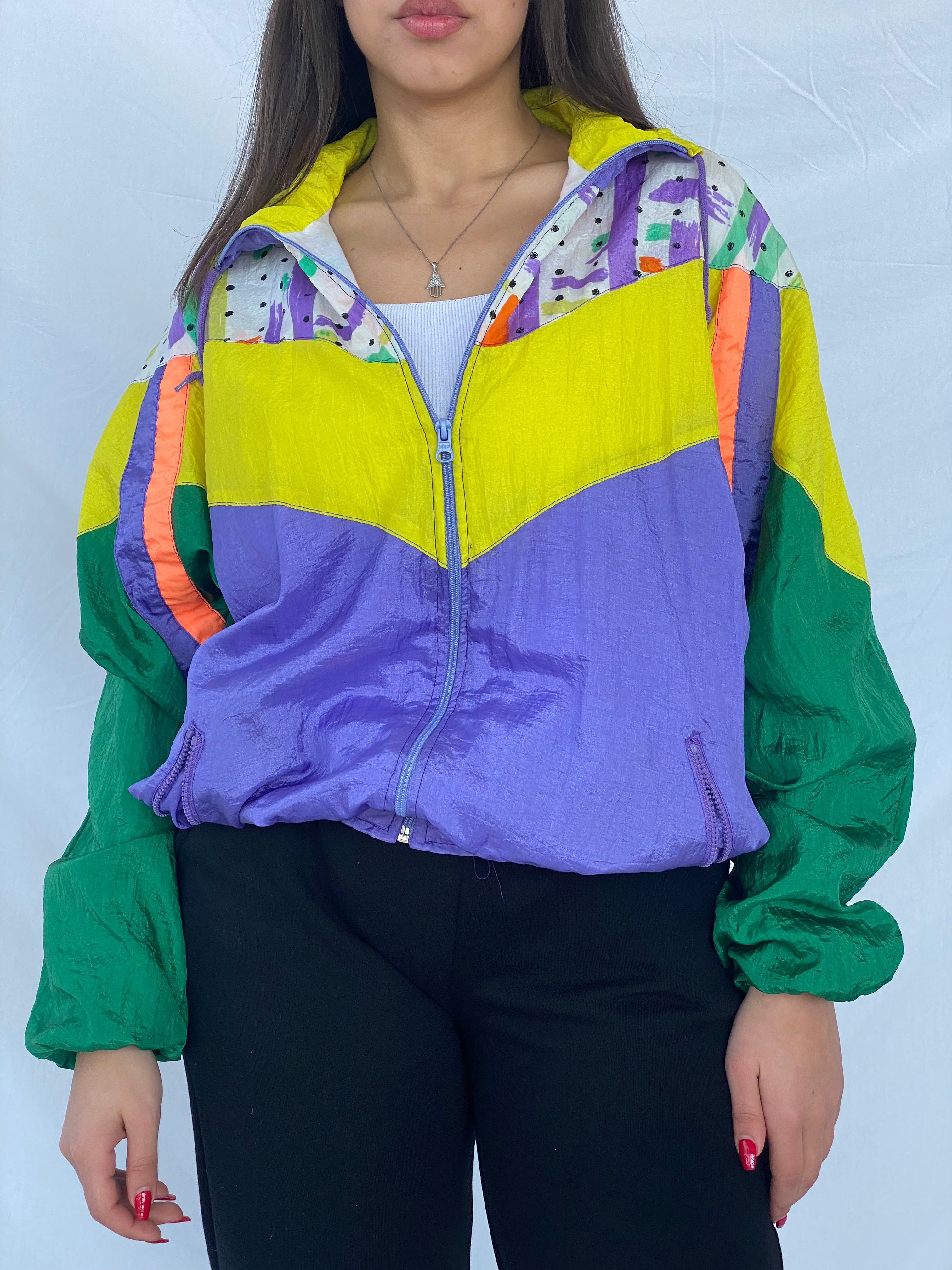 90s 2025 multicolor windbreaker