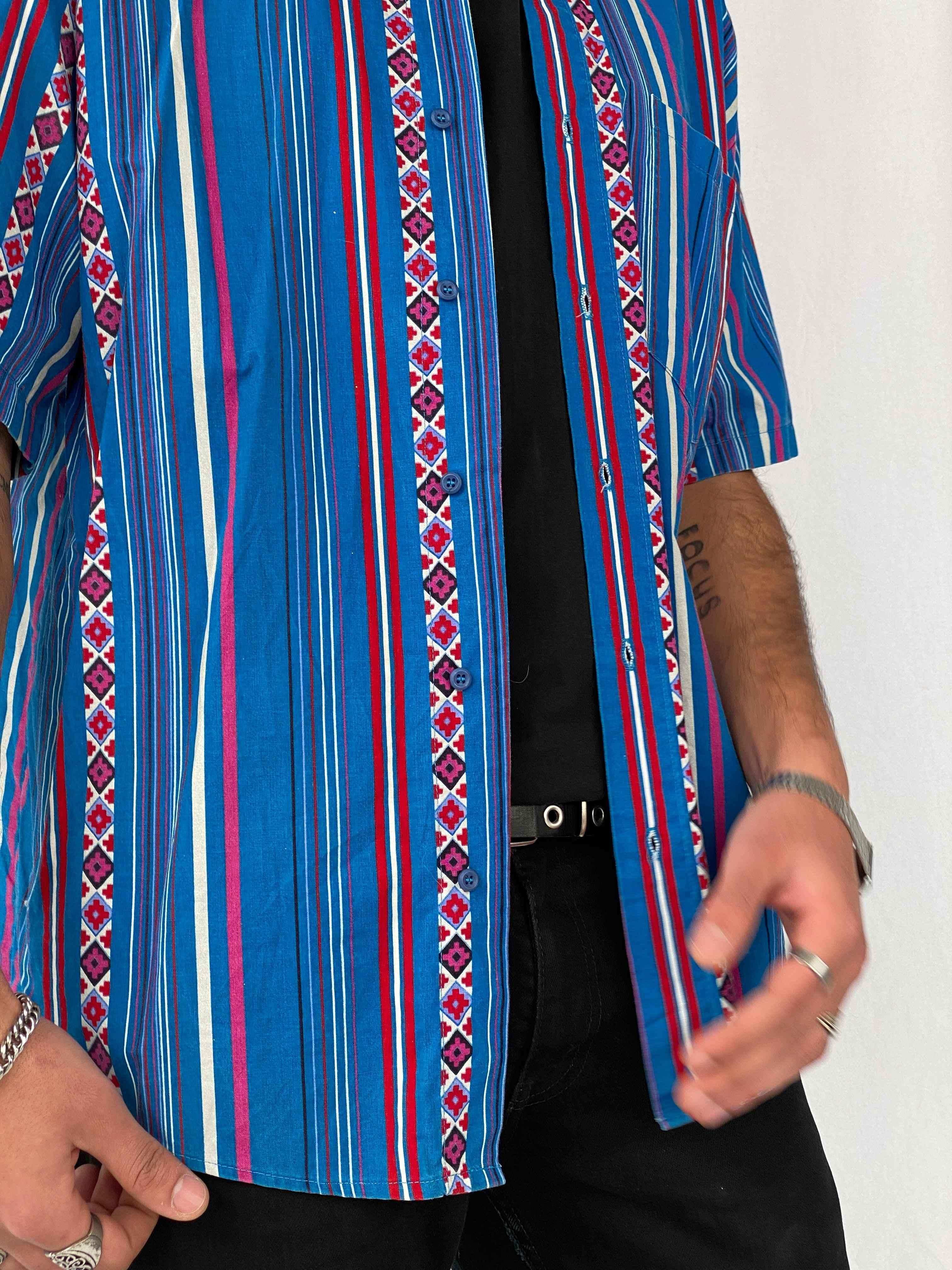 Vintage Frank Printed Shirt - Balagan Vintage Half Sleeve Shirt 90s, half sleeve shirt, men