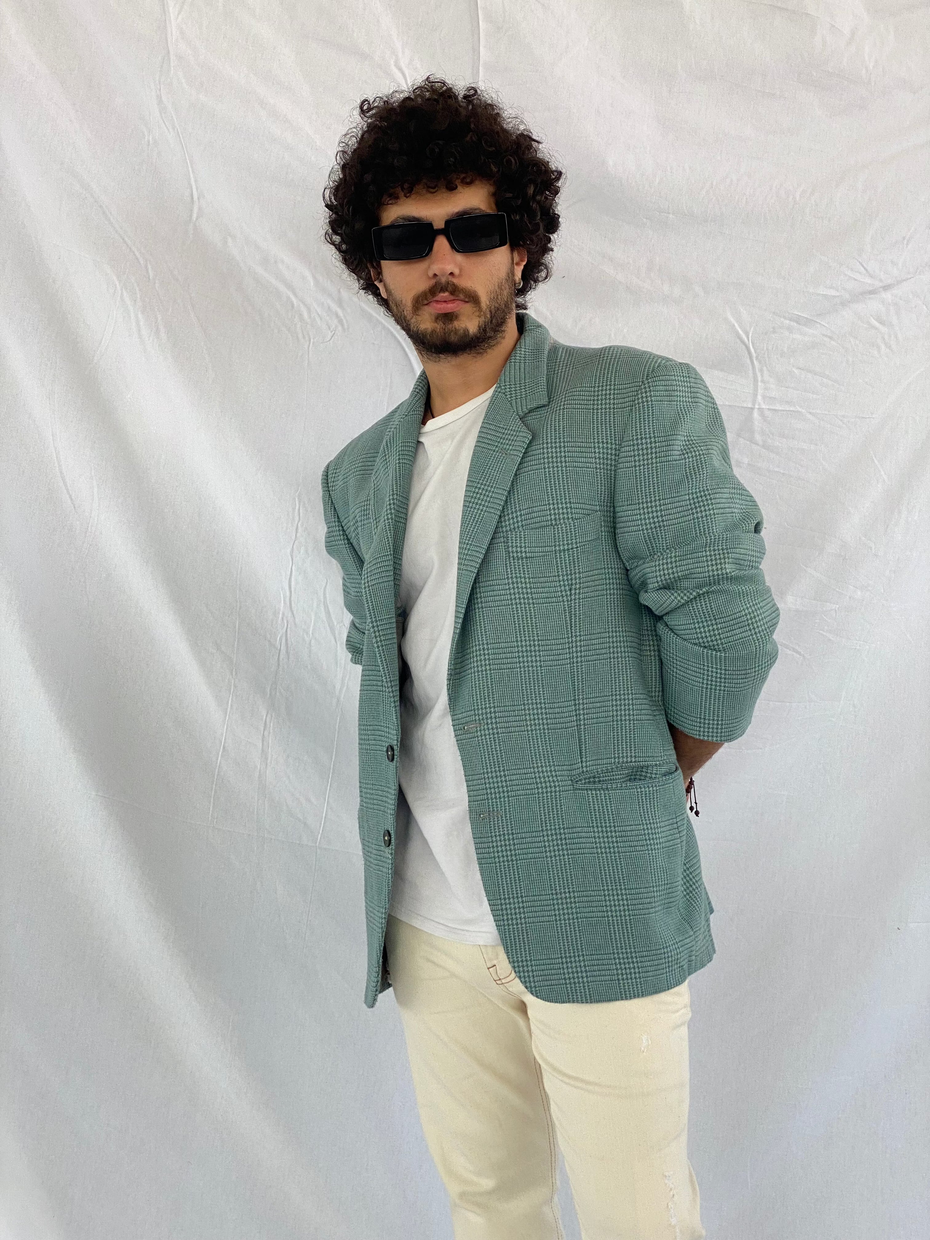 Vintage AQUARIUM Tweed Blazer - Balagan Vintage Blazer blazer, full sleeve blazer, men blazer, tweed blazer