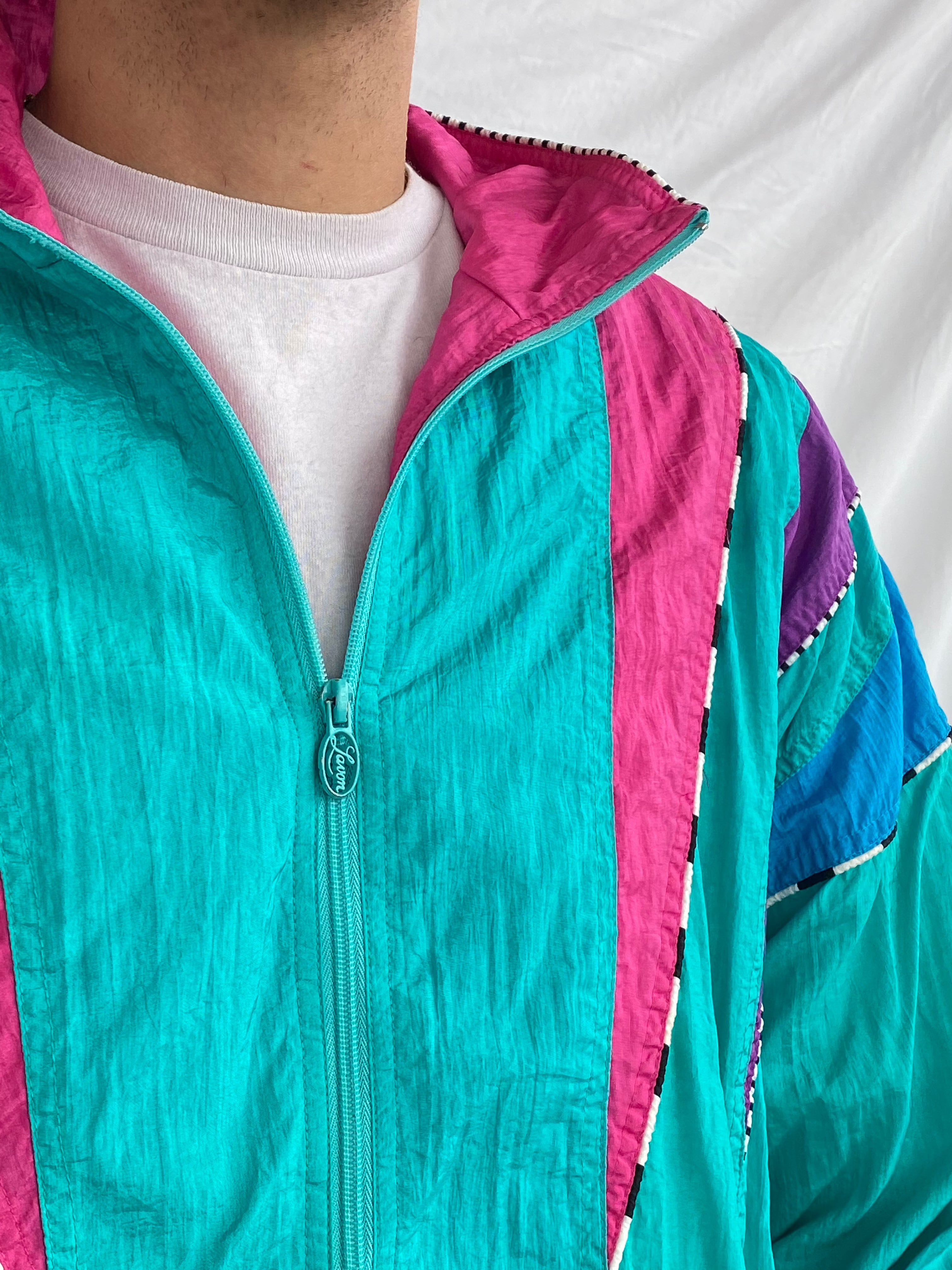Vintage LAVON By Cheerful Corp Windbreaker Jacket - Balagan Vintage Windbreaker Jacket 80s, 90s, men, multicolored, nylon, outerwear, streetwear, techno, vintage, vintage windbreaker, windbreaker, windbreaker jacket, winter