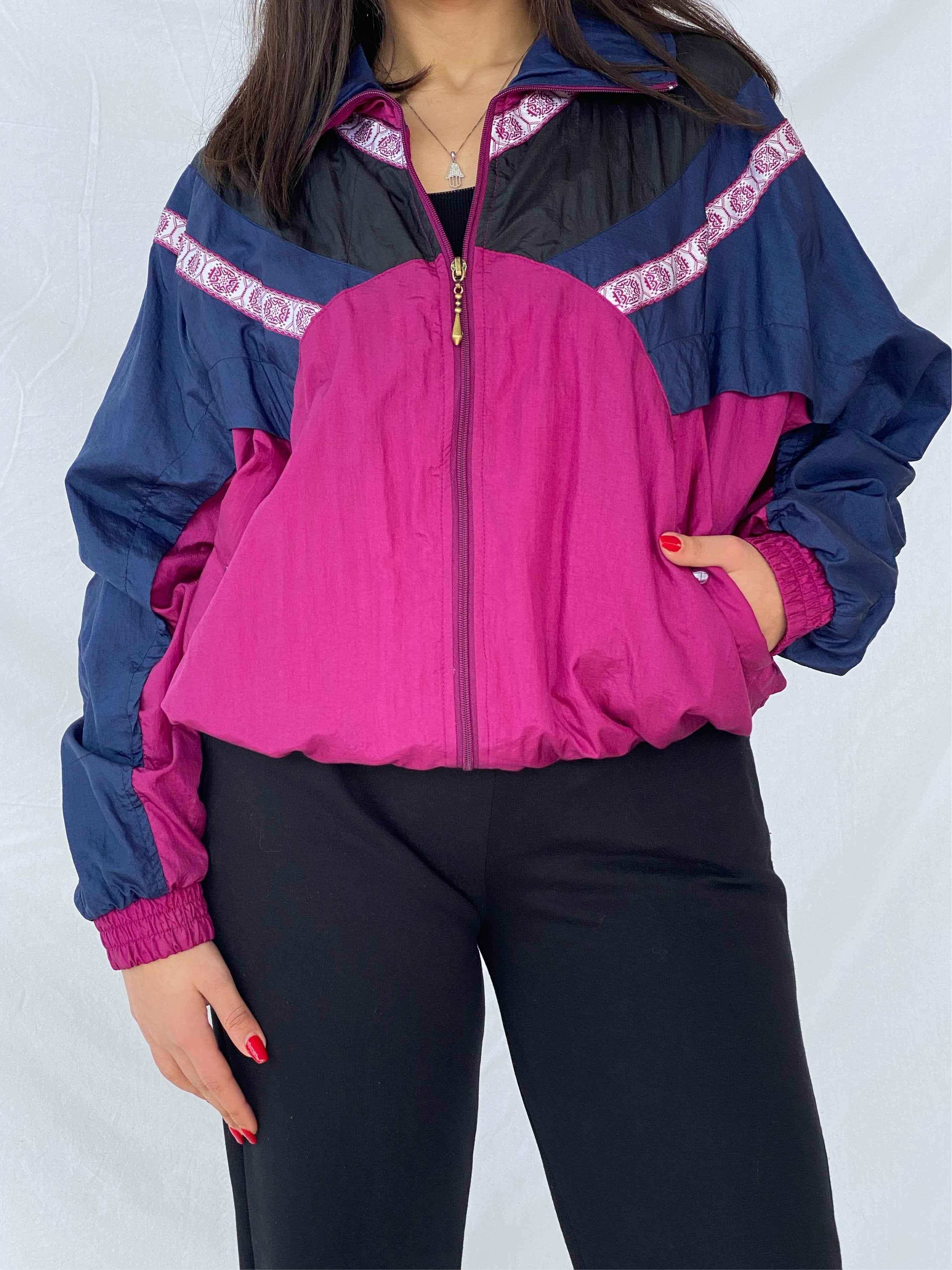 Vintage Casual Isle Windbreaker Jacket- Size Large