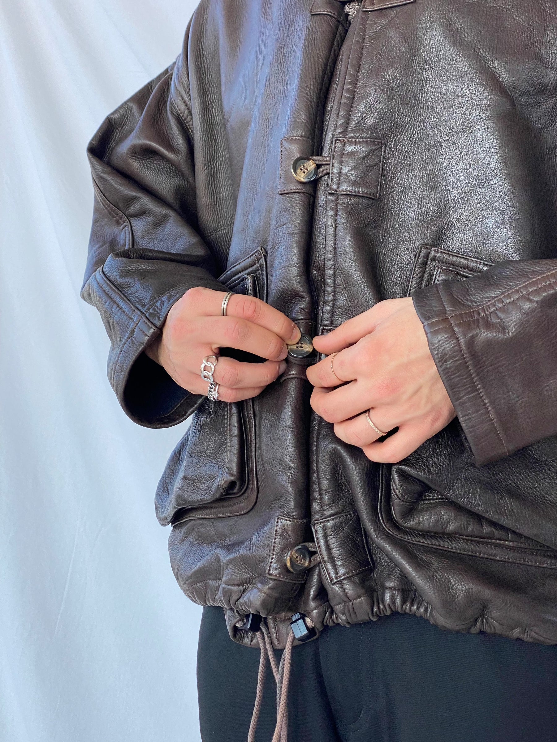 Vintage Mountains and Forests Designer Genuine Leather Jacket - Balagan Vintage
