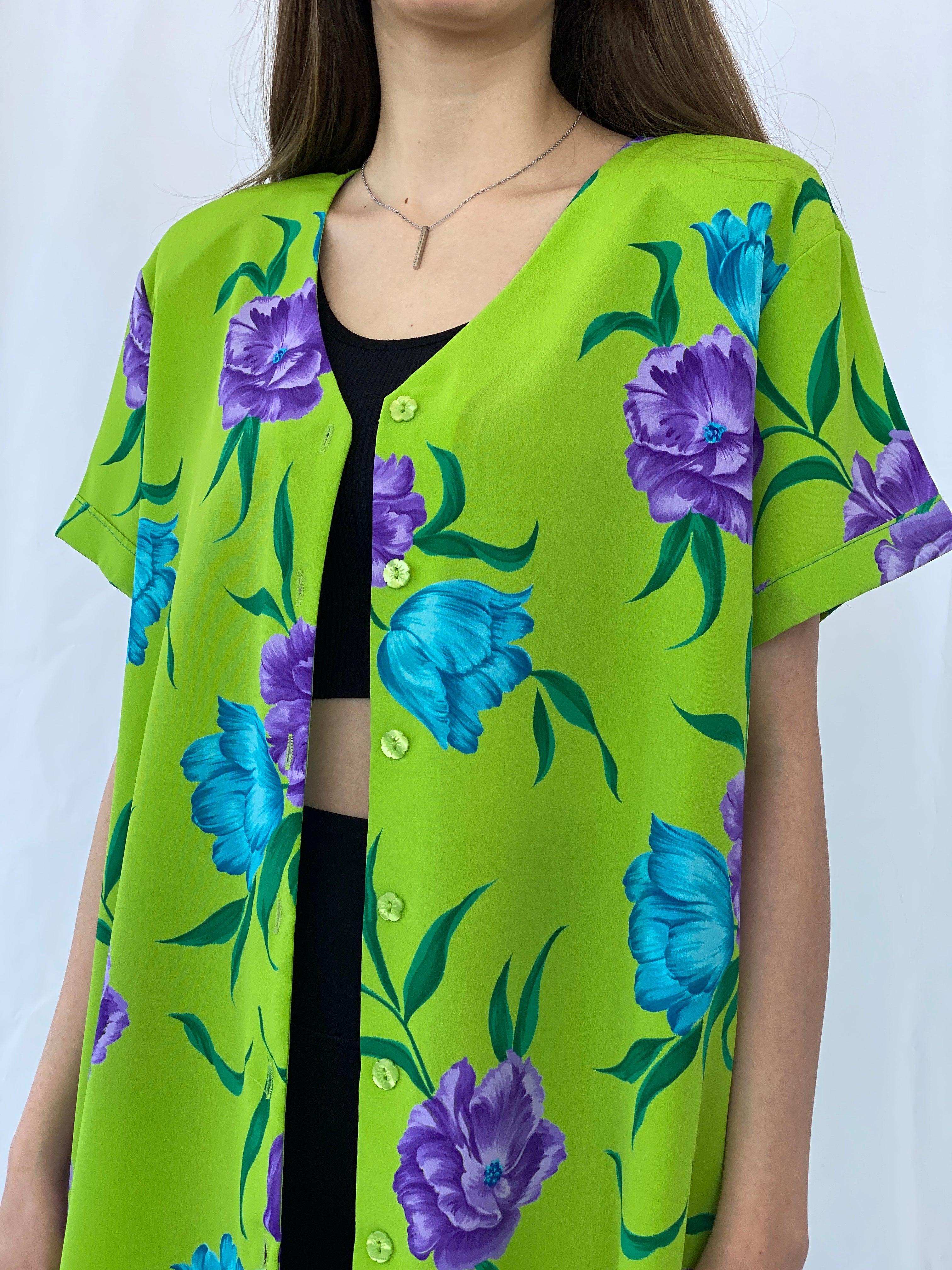 Vintage CERVELLE Shirt - Balagan Vintage Half Sleeve Shirt floral, floral shirt, Mira