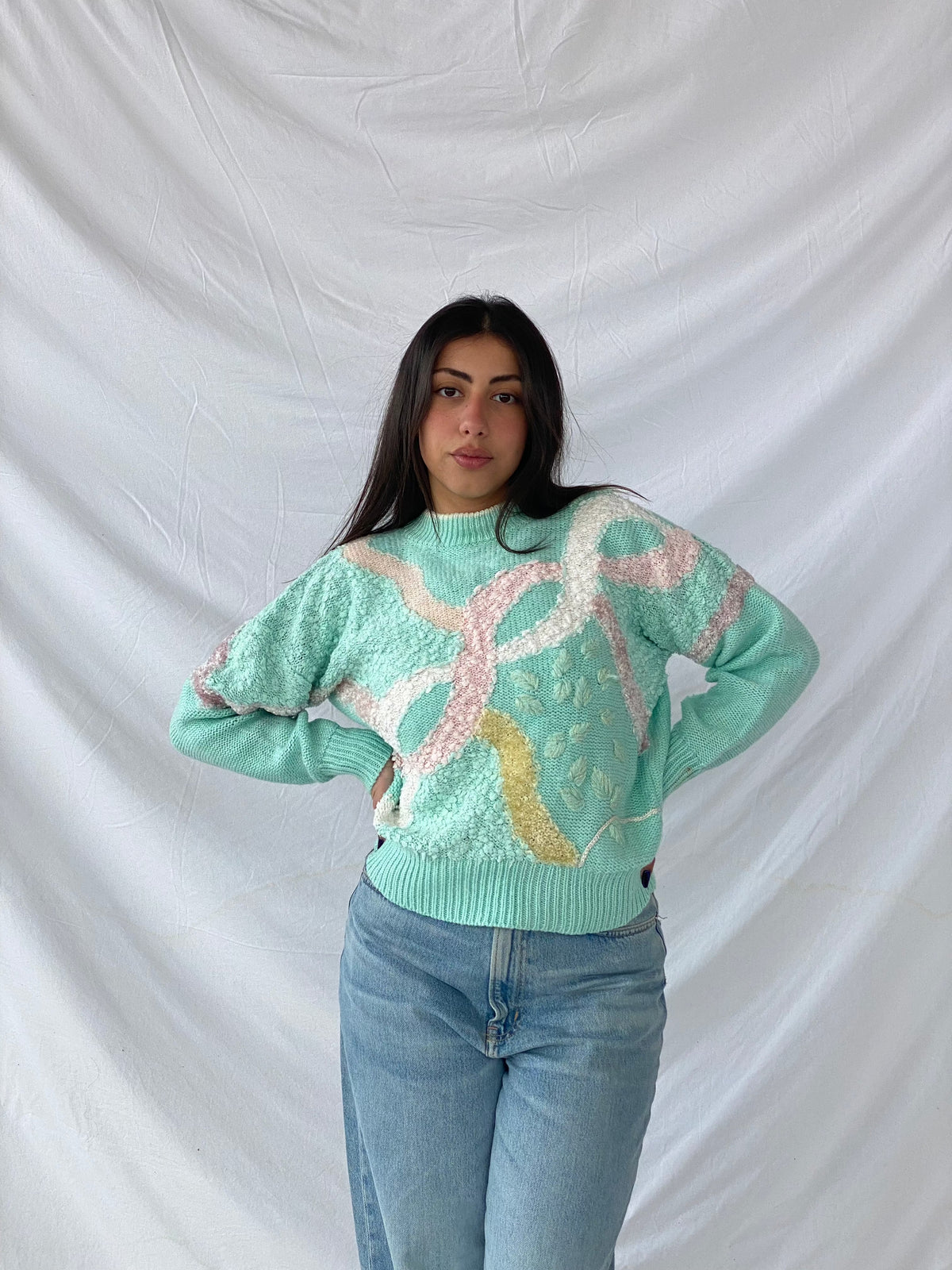 Vintage Jaclyn Smith Pastel Crewneck Sweater - Balagan Vintage