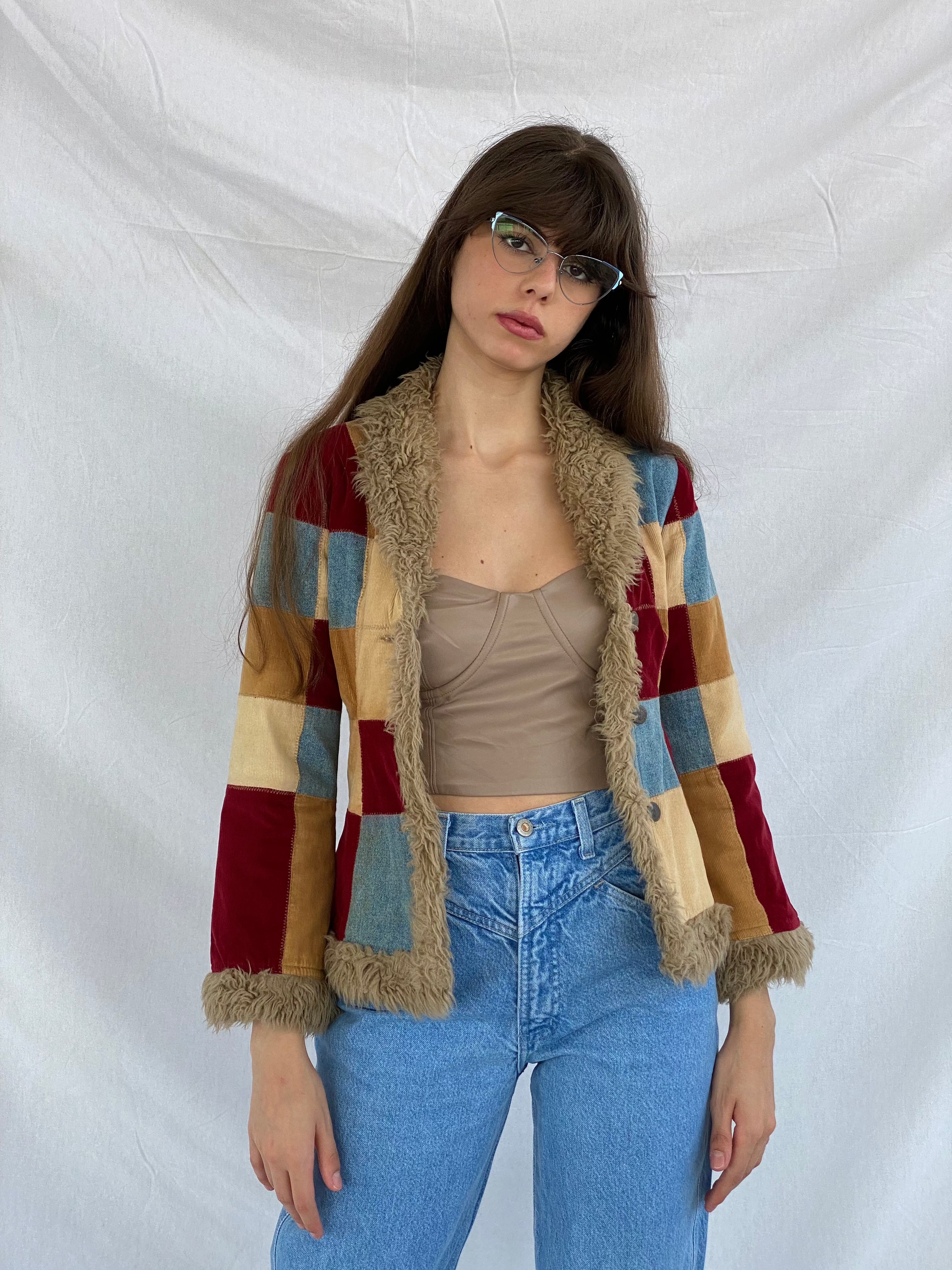 Vintage 90s/Y2K DOLLHOUSE Corduroy Patchwork Jacket - Balagan Vintage Corduroy Jacket 00s, 90s, corduroy, corduroy jacket, jacket, patchwork, patchwork jacket, vintage