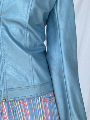 Y2K MORGAN DE TOI Metallic Blue Jacket - Balagan Vintage