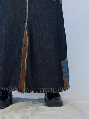 Reworked Balagan Maxi Denim Skirt - Balagan Vintage