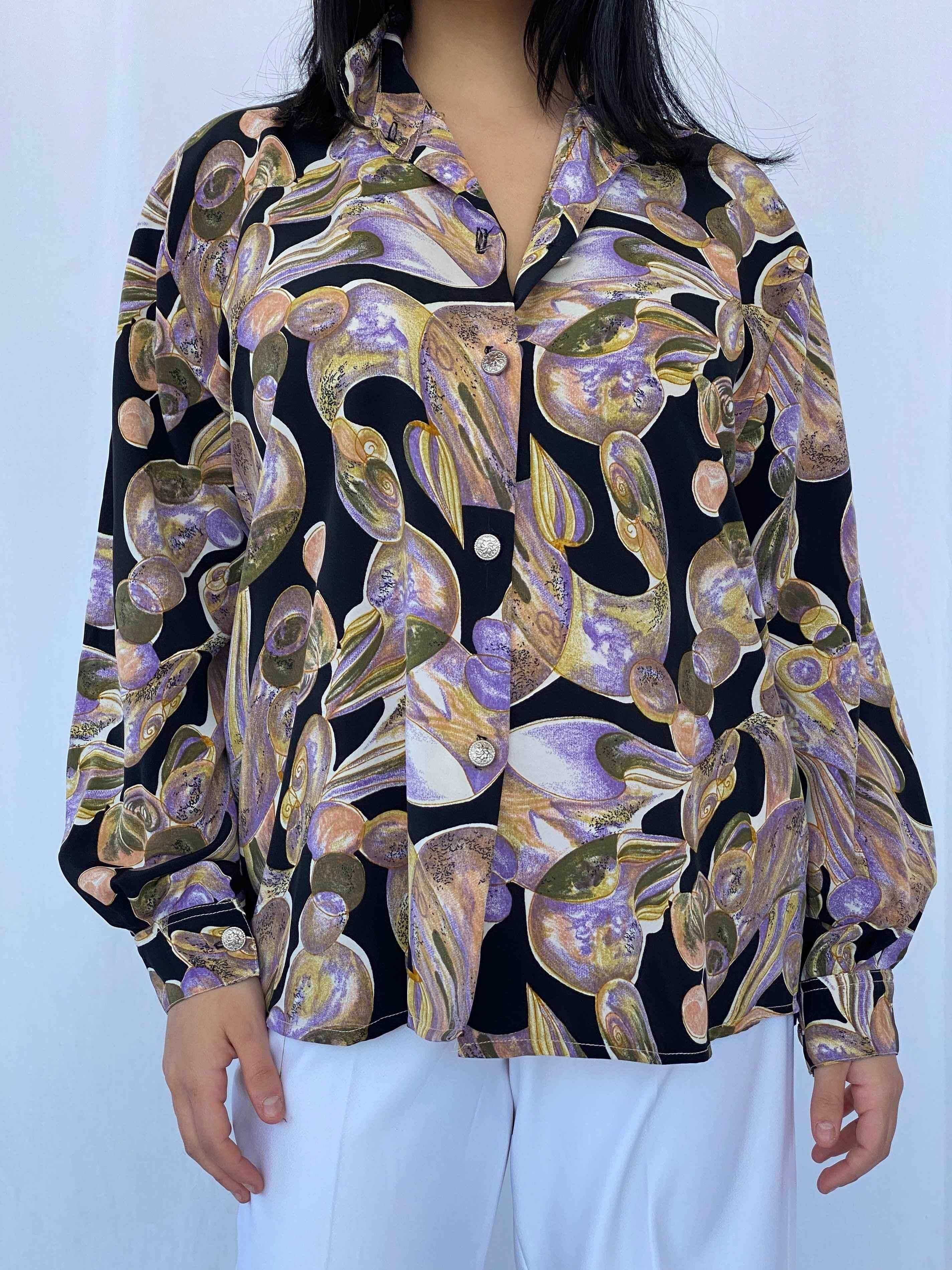 Vintage Ma Bella Fashion Shirt - Balagan Vintage Full Sleeve Shirt 90s, full sleeve shirt, print, printed shirt