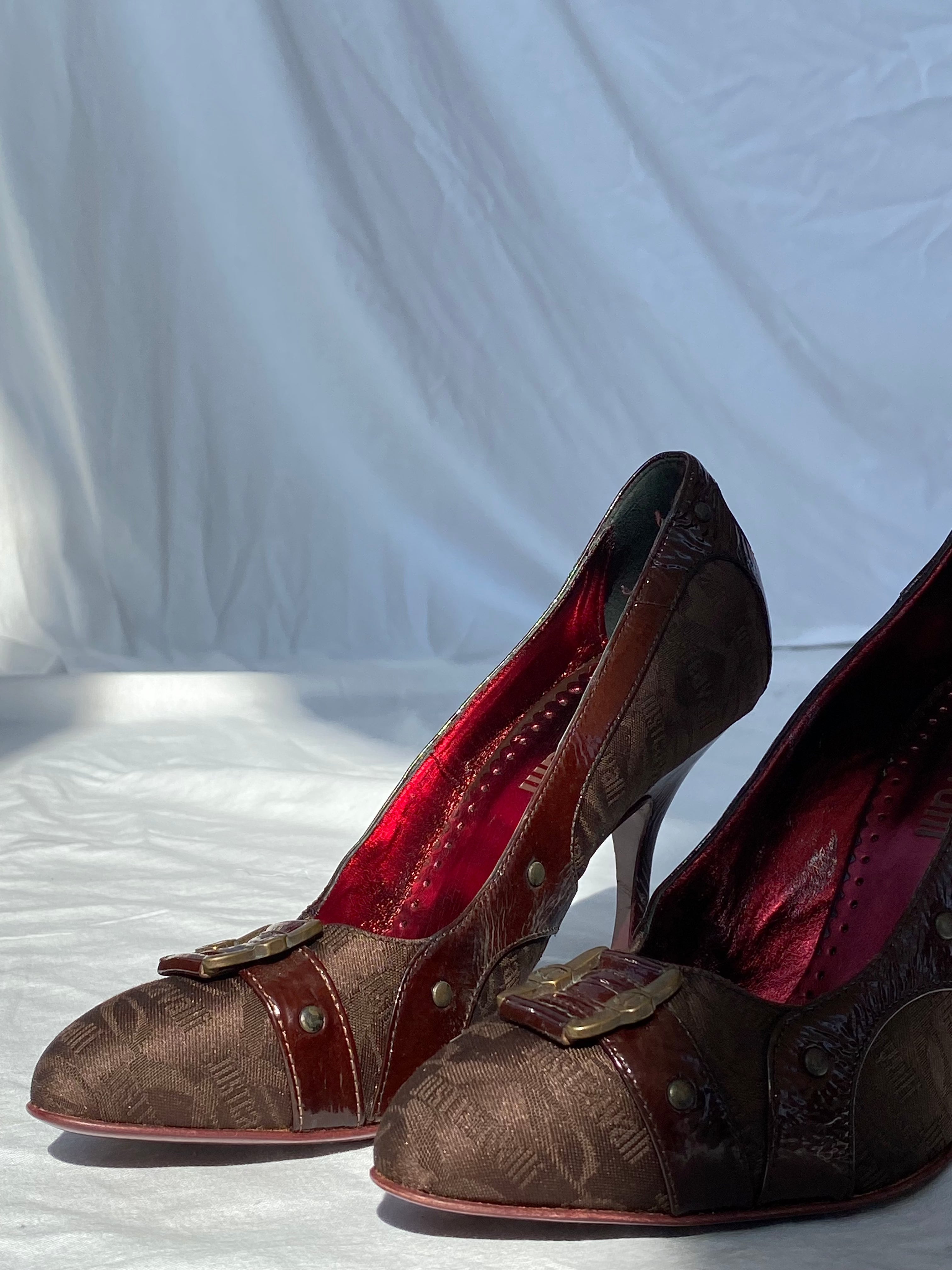 Vintage Just Cavalli Monogram Pumps - Balagan Vintage Heels heels, just cavalli, roberto cavalli