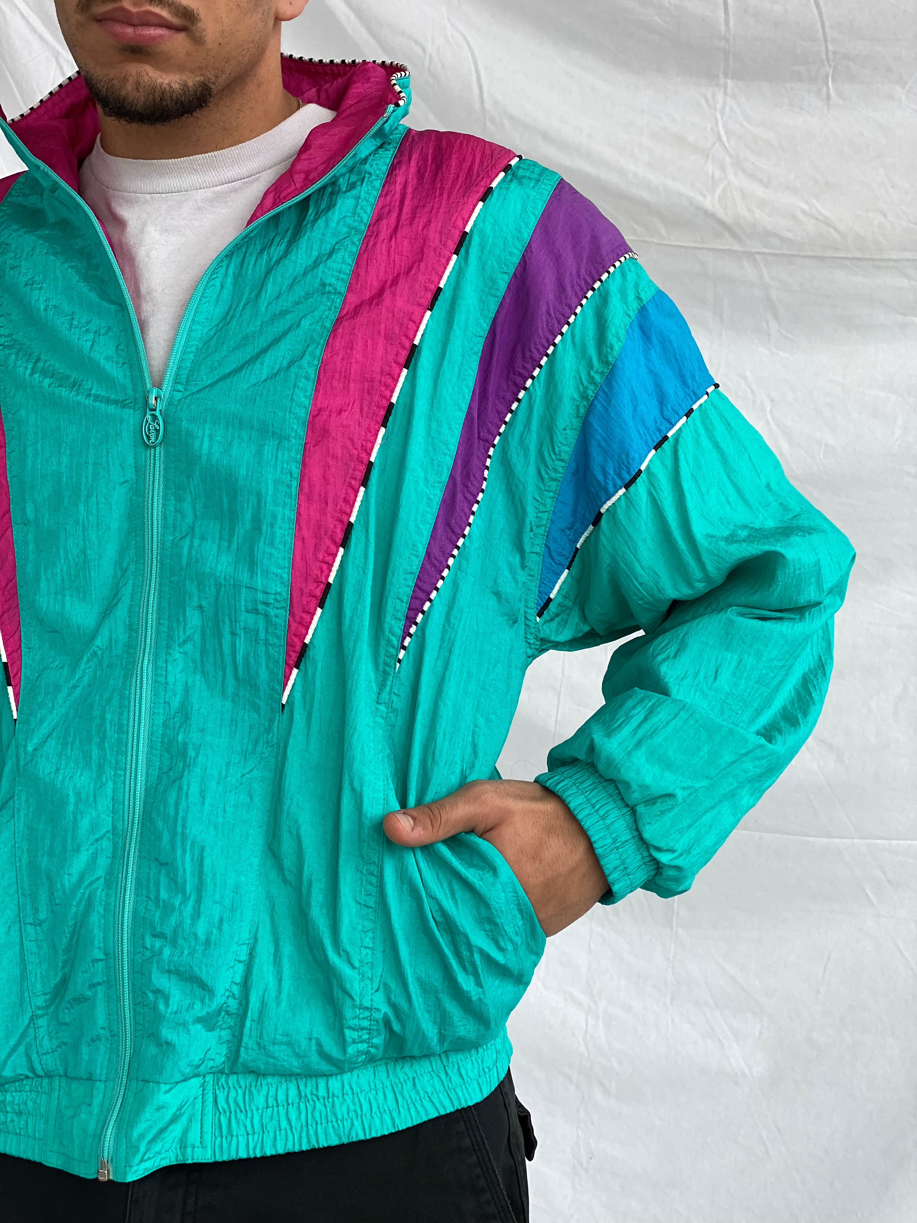 Vintage LAVON By Cheerful Corp Windbreaker Jacket - Balagan Vintage Windbreaker Jacket 80s, 90s, men, multicolored, nylon, outerwear, streetwear, techno, vintage, vintage windbreaker, windbreaker, windbreaker jacket, winter