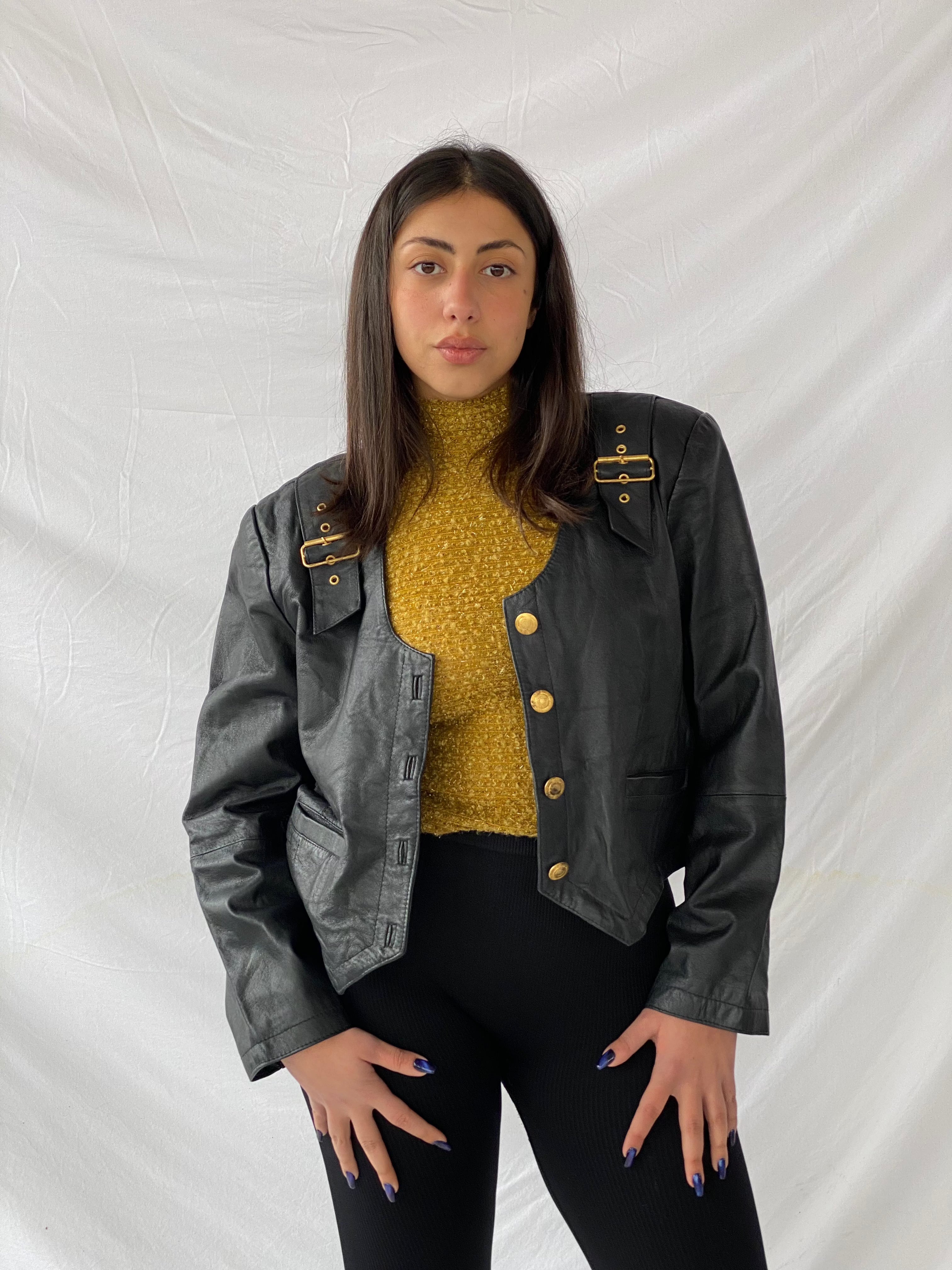 Vintage Trend Collection Leather Jacket - Balagan Vintage Leather Jacket 90s, black leather, genuine leather, genuine leather jacket, leather, leather jacket, outerwear