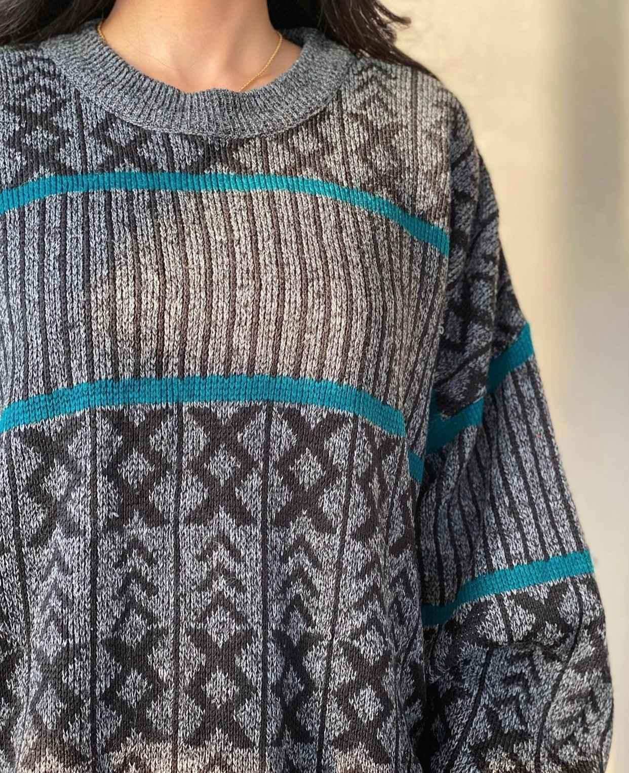 Vintage Knitted Sweater - Balagan Vintage Sweater 00s, 90s, outerwear, oversized, printed sweater, streetwear, sweater, winter, women, Y2K