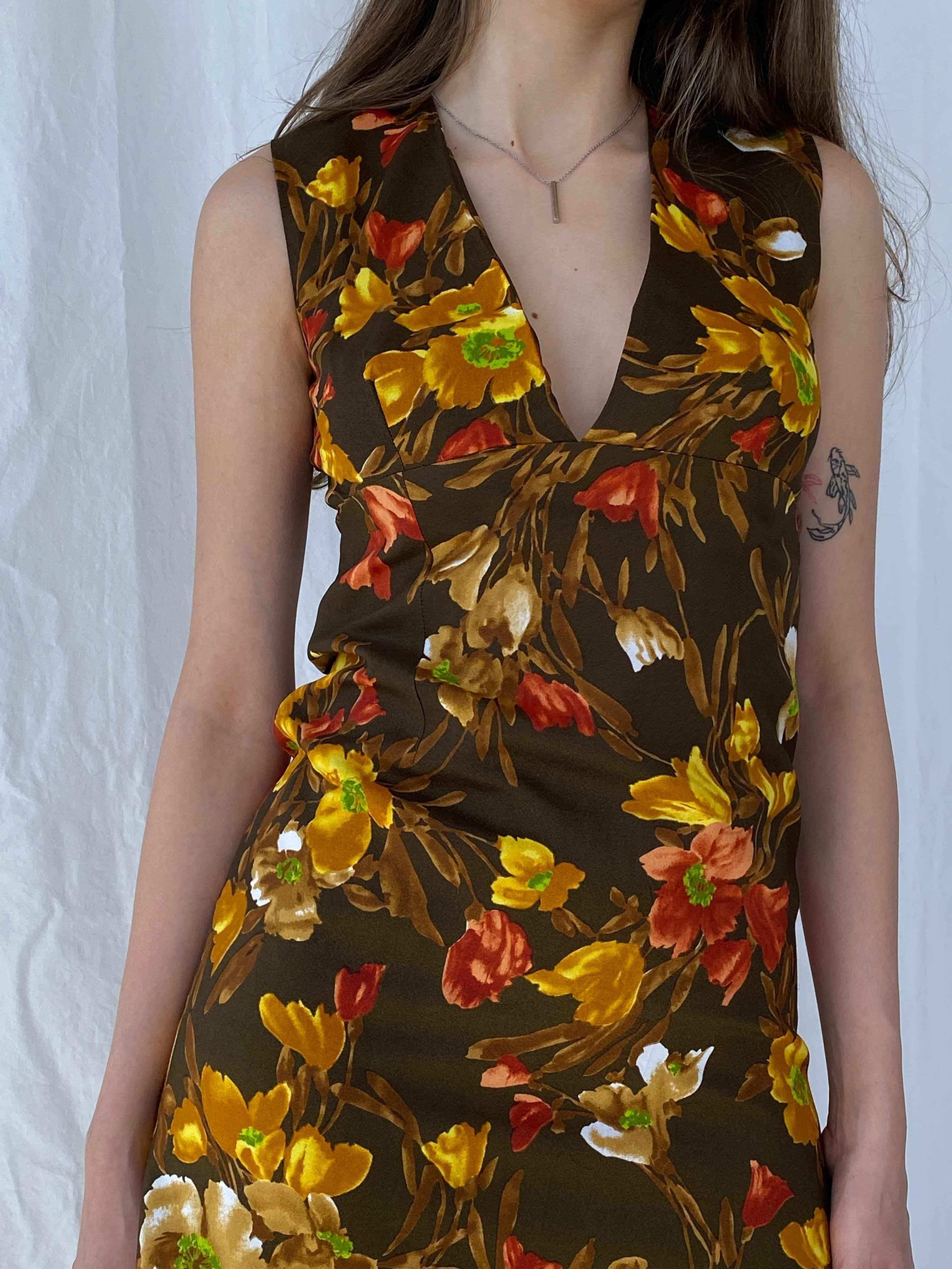 Vintage Handmade Floral Dress - Balagan Vintage Mini Dress 90s, floral, floral dress, Mira