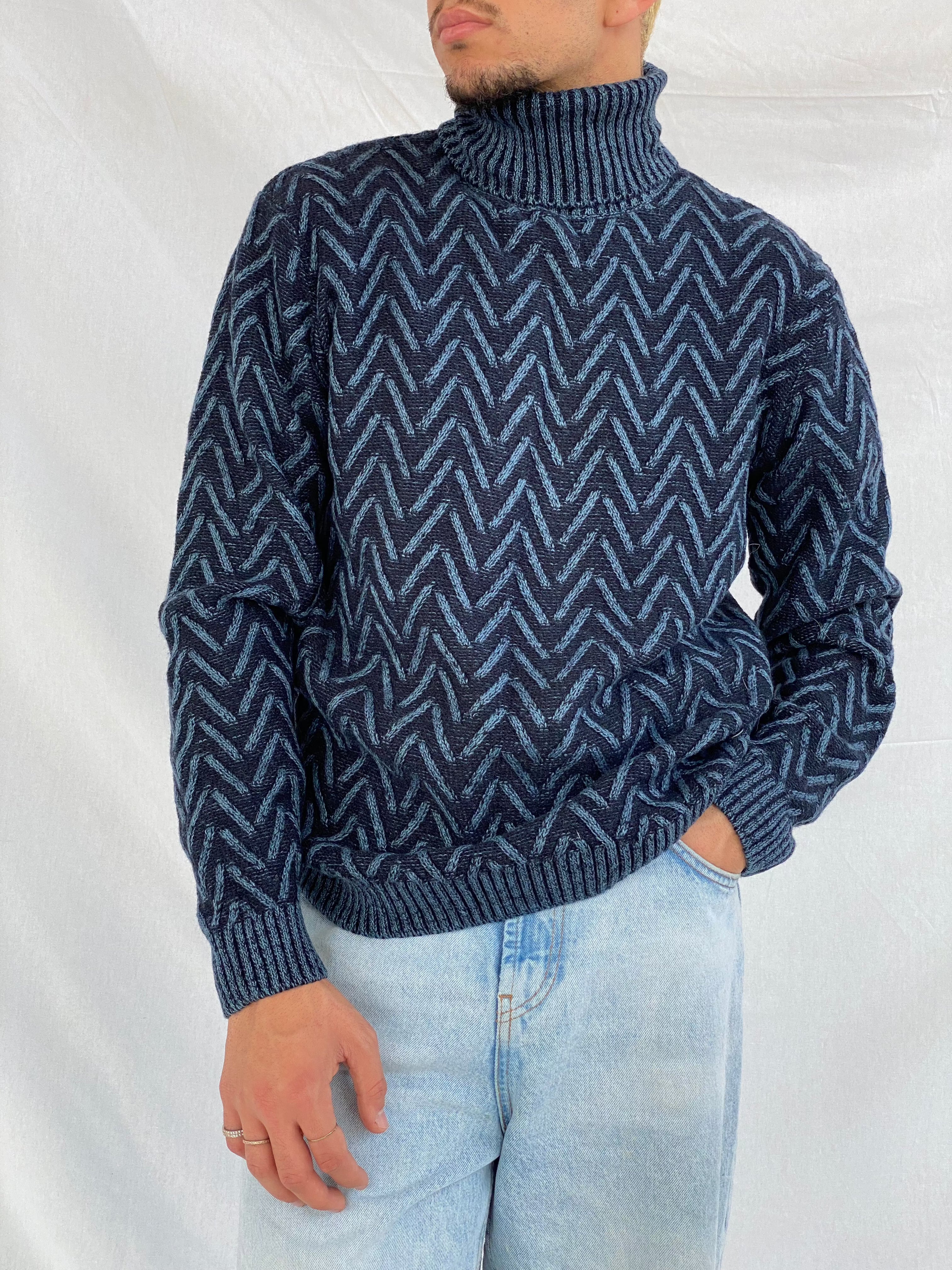 Vintage Recycled Art World Knitted Sweater - Balagan Vintage Sweater 90s, knitted, knitted sweater, men, sweater, vintage, vintage sweater, winter