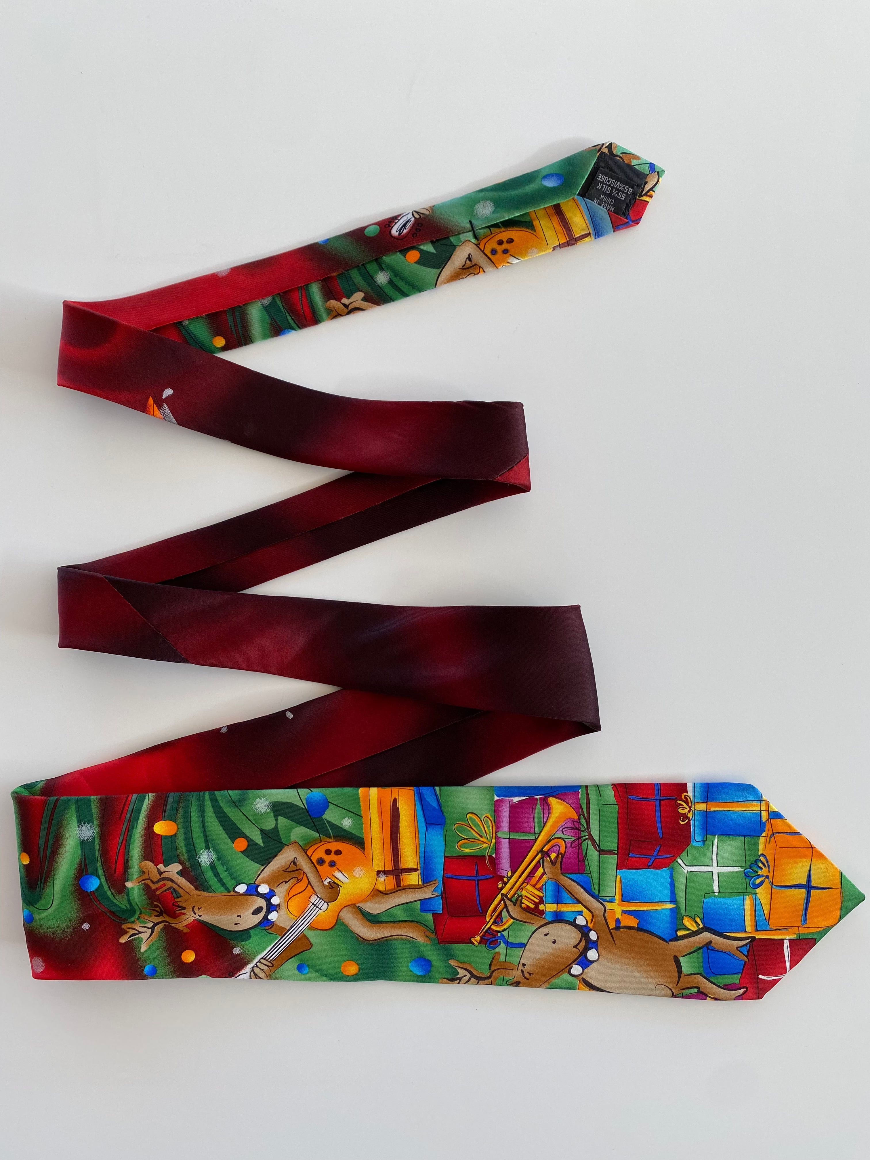 J.CARCIA Christmas Tie - Balagan Vintage Ties 00s, 90s, Christmas, outerwear, print, printed tie, tie, ties, vintage, vintage tie