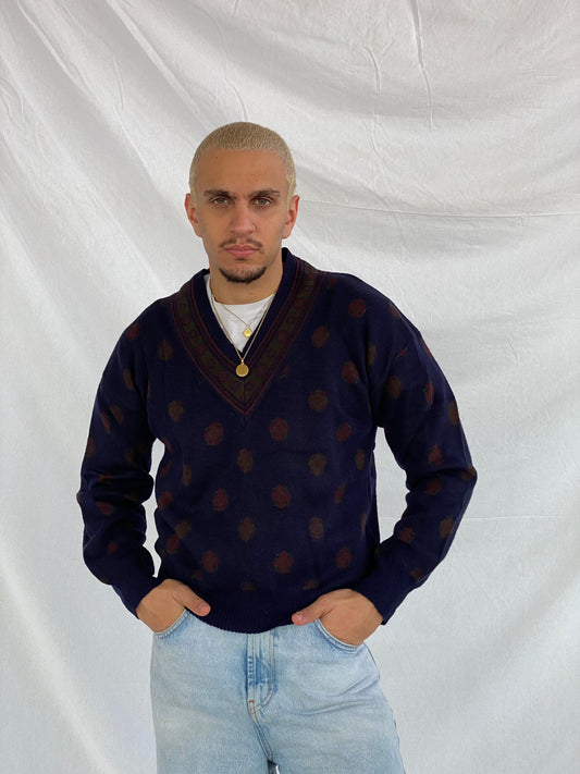John Ashford Knitted Sweater - Balagan Vintage Sweater 00s, 90s, knit, knitted, knitted sweater, men, printed sweater, vintage, vintage sweater, winter