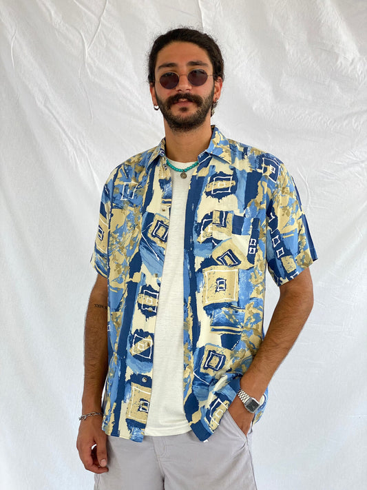 Vintage 90s Club D’amingo Casual Shirt - Balagan Vintage Half Sleeve Shirt 00s, 90s, crazy print, Deals, festival wear, graphic, graphic top, half sleeve shirt, men, mens shirt, outerwear, oversized, printed shirt, shirt, shirts, summer, techno, techno wear, Top, unisex, unisex shirts, vintage, vintage prints, women, women shirt, Y2K