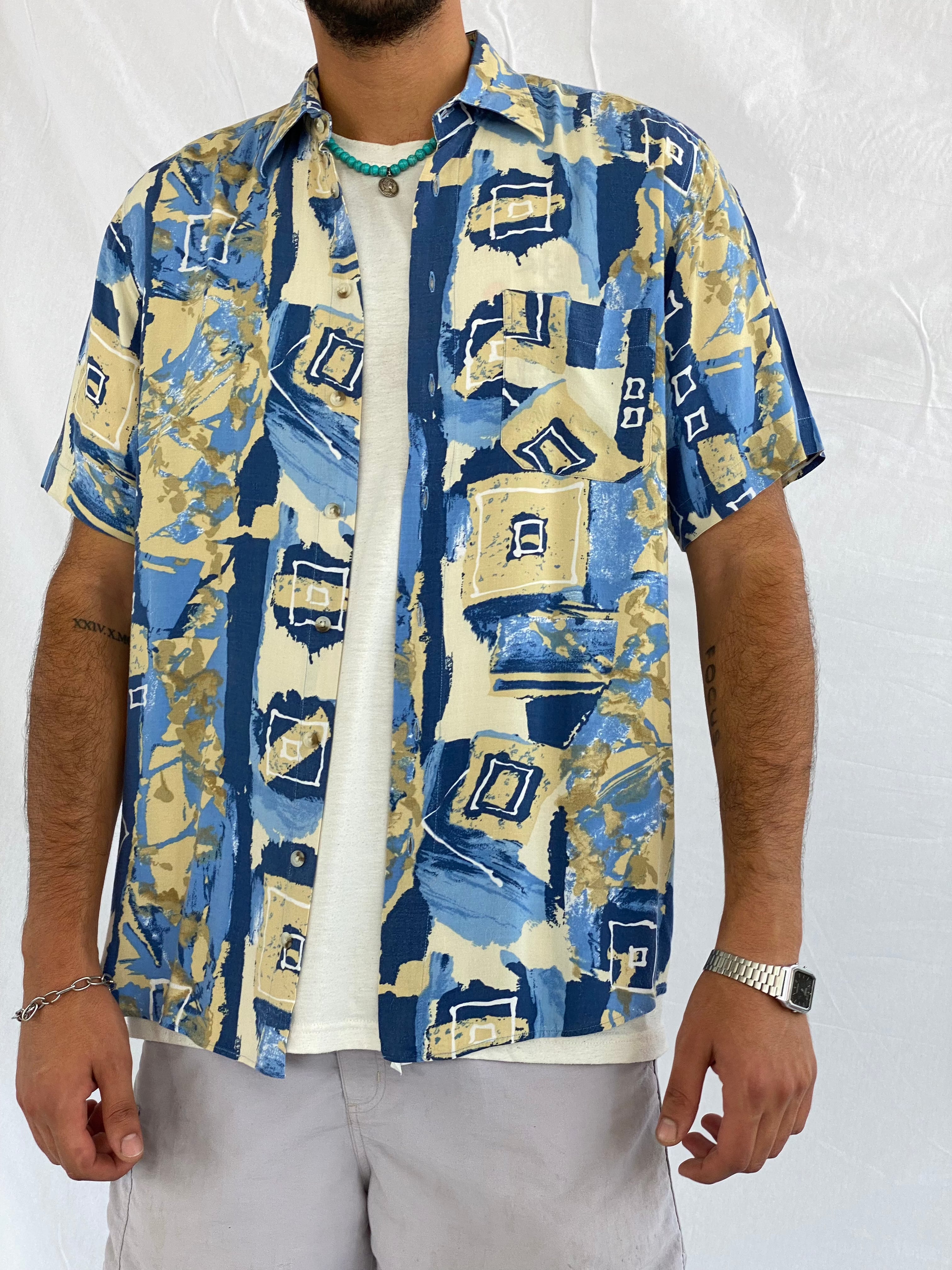 Vintage 90s Club D’amingo Casual Shirt - Balagan Vintage Half Sleeve Shirt 00s, 90s, crazy print, Deals, festival wear, graphic, graphic top, half sleeve shirt, men, mens shirt, outerwear, oversized, printed shirt, shirt, shirts, summer, techno, techno wear, Top, unisex, unisex shirts, vintage, vintage prints, women, women shirt, Y2K