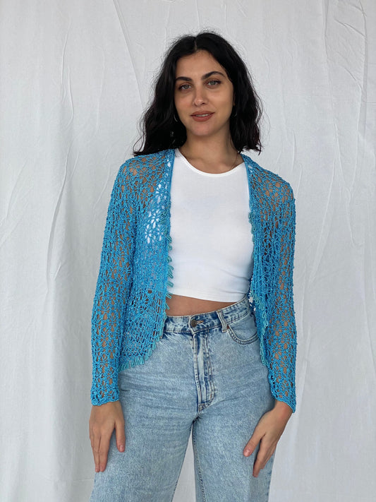 Vintage 90s EASTEX Crochet Cardigan - Balagan Vintage Cardigan 90s, cardigan, crochet, outerwear, vintage