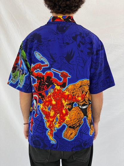 Vintage 90s/00s Marvel Comics Graphic Shirt - Balagan Vintage Half Sleeve Shirt 00s, cotton, Deals, graphic, graphic top, half sleeve shirt, outerwear, oversized shirt, printed shirt, shirts, summer, summer prints, unisex, vintage, vintage prints, Y2K