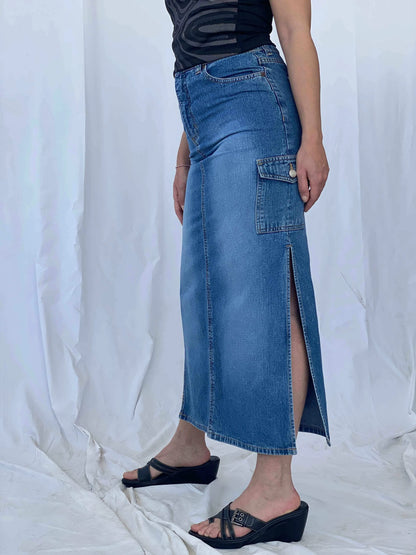 Vintage Bailey’s Point Denim Skirt - Balagan Vintage Denim Skirt 90s, Batoul, denim, denim skirt