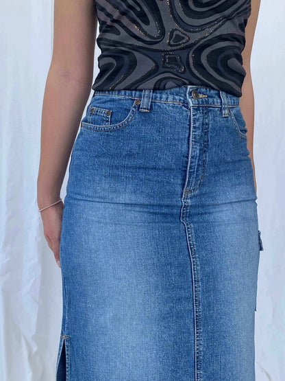 Vintage Bailey’s Point Denim Skirt - Balagan Vintage Denim Skirt 90s, Batoul, denim, denim skirt