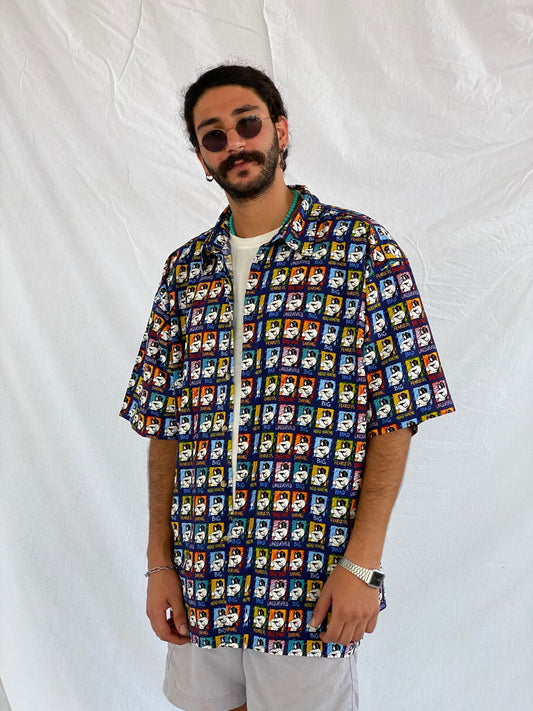 Vintage Big Dogs Half Sleeve Shirt - Balagan Vintage Half Sleeve Shirt 00s, 90s, bigdogs, crazy print, Deals, half sleeve shirt, outerwear, oversized, oversized shirt, printed shirt, prints, shirt, shirts, summer, summer prints, techno, techno wear, unisex, unisex shirts, vintage, vintage prints, women, women shirt, Y2K