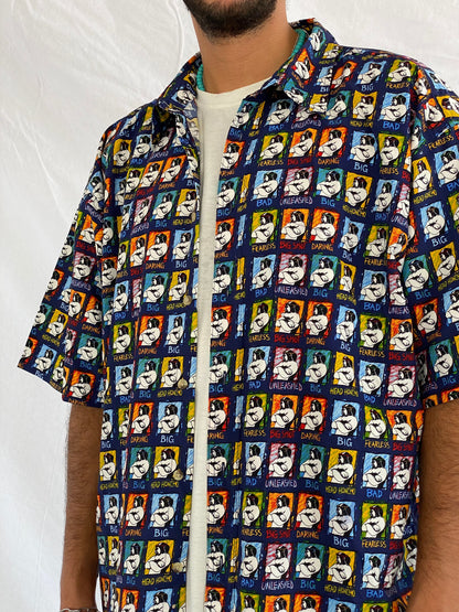Vintage Big Dogs Half Sleeve Shirt - Balagan Vintage Half Sleeve Shirt 00s, 90s, bigdogs, crazy print, Deals, half sleeve shirt, outerwear, oversized, oversized shirt, printed shirt, prints, shirt, shirts, summer, summer prints, techno, techno wear, unisex, unisex shirts, vintage, vintage prints, women, women shirt, Y2K