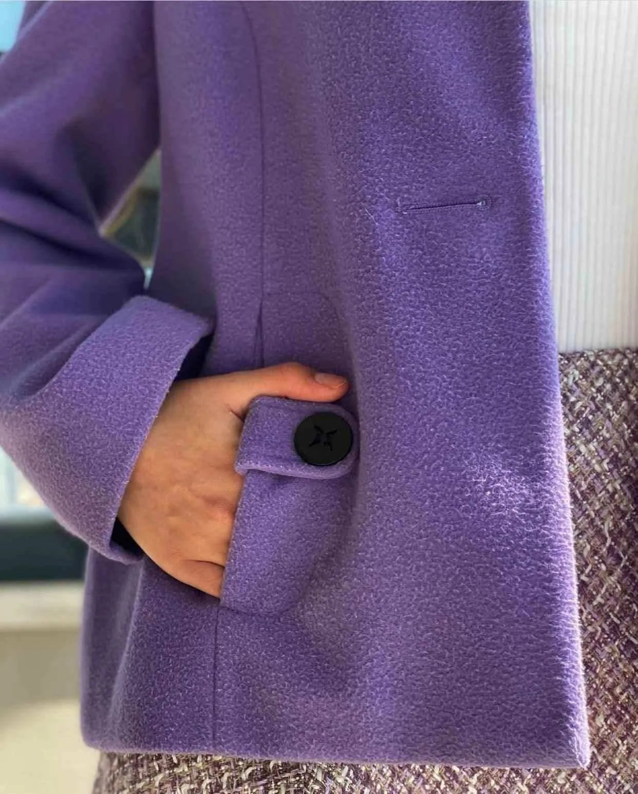 Vintage BM Purple Short Coat Buttoned Jacket - XL - Balagan Vintage Coat 80s, 90s, coat, Coats&Jackets, outerwear, vintage, winter, women, Women's Coats